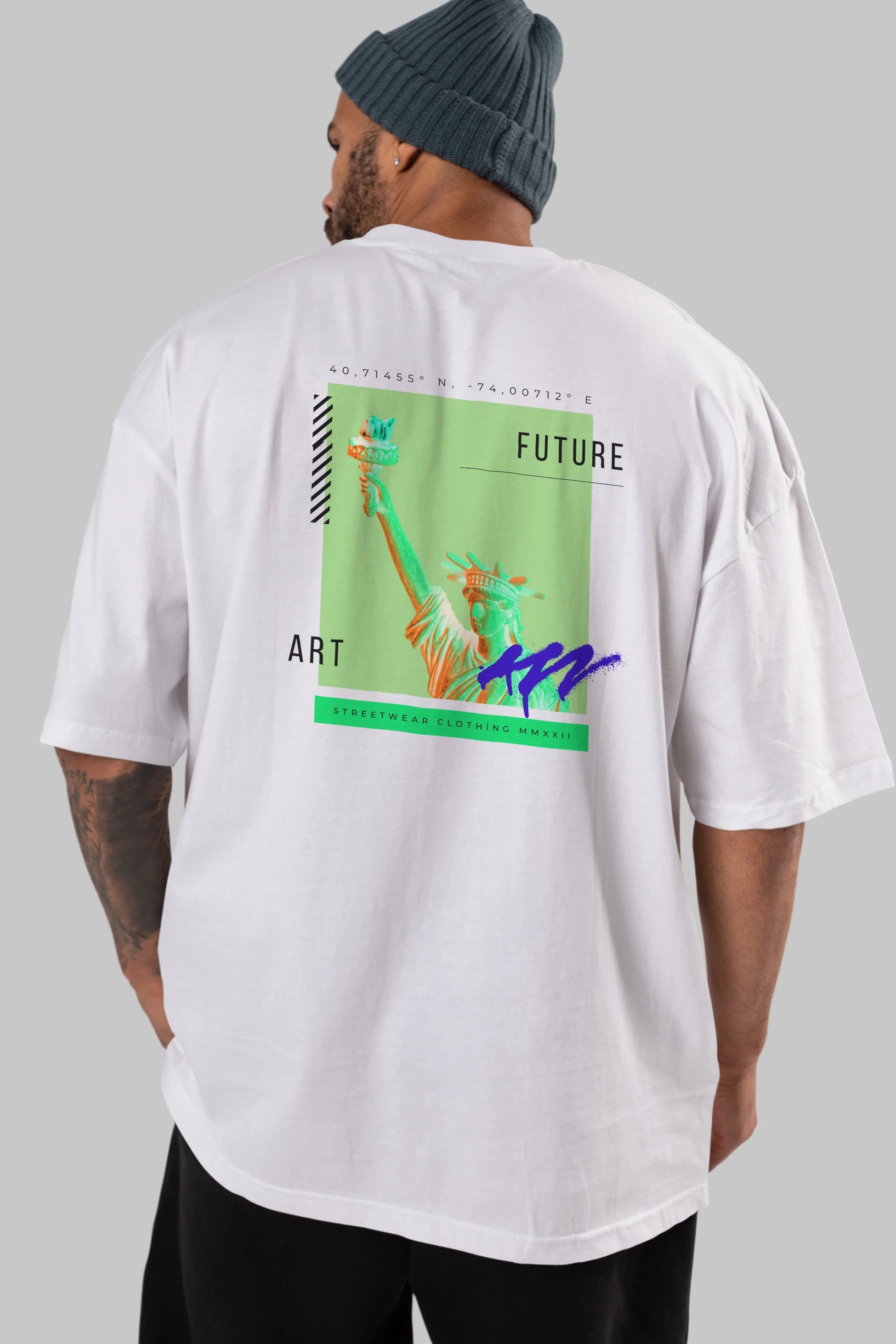 Future Streetwear Arka Baskılı Oversize t-shirt Erkek Kadın Unisex