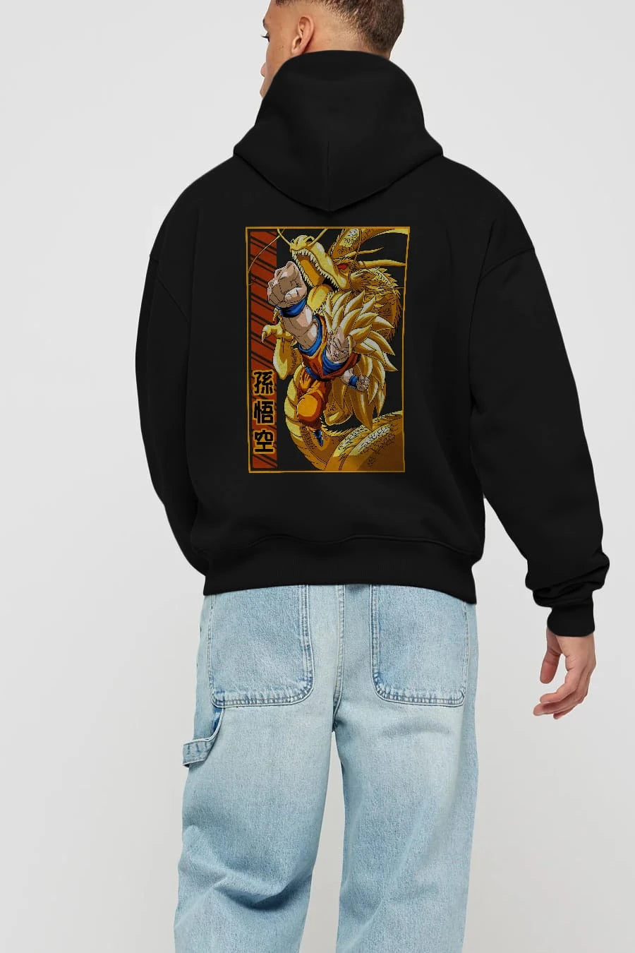 DragonBall Goku Anime Arka Baskılı Hoodie Oversize Kapüşonlu Sweatshirt Erkek Kadın Unisex