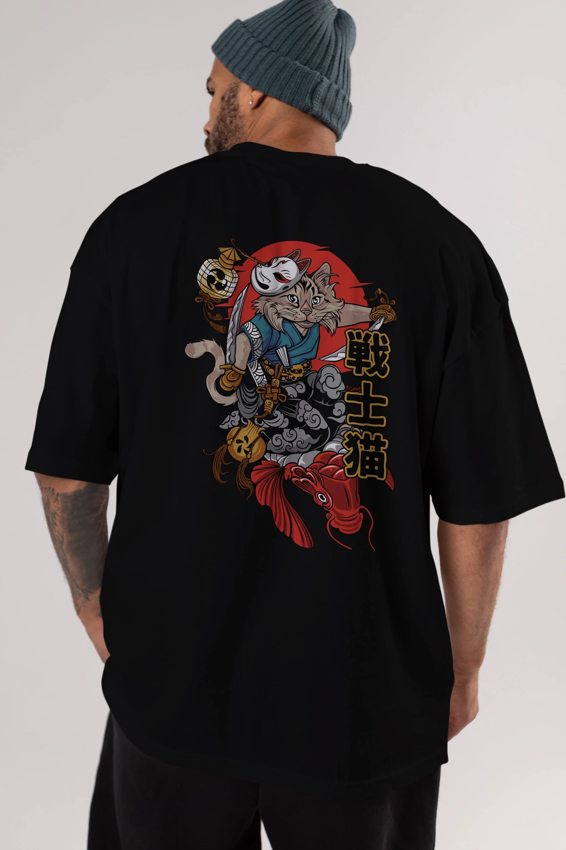 TRIBAL (2) Anime Arka Baskılı Oversize t-shirt Erkek Kadın Unisex