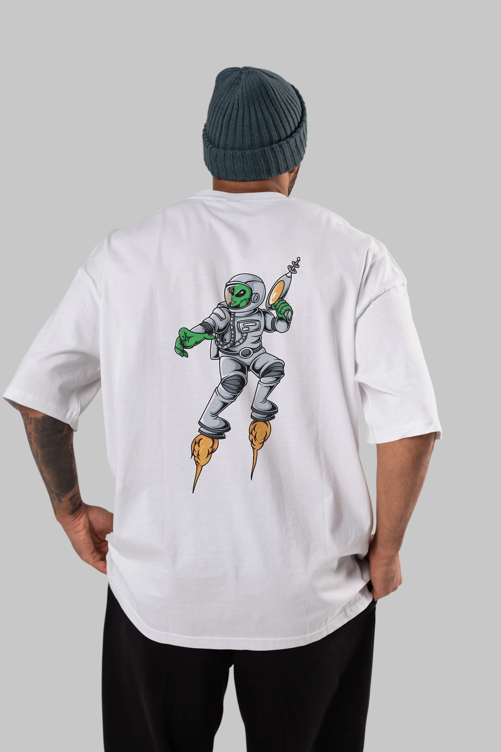 Alien Wars Tshirt Arka Baskılı Oversize t-shirt Erkek Kadın Unisex