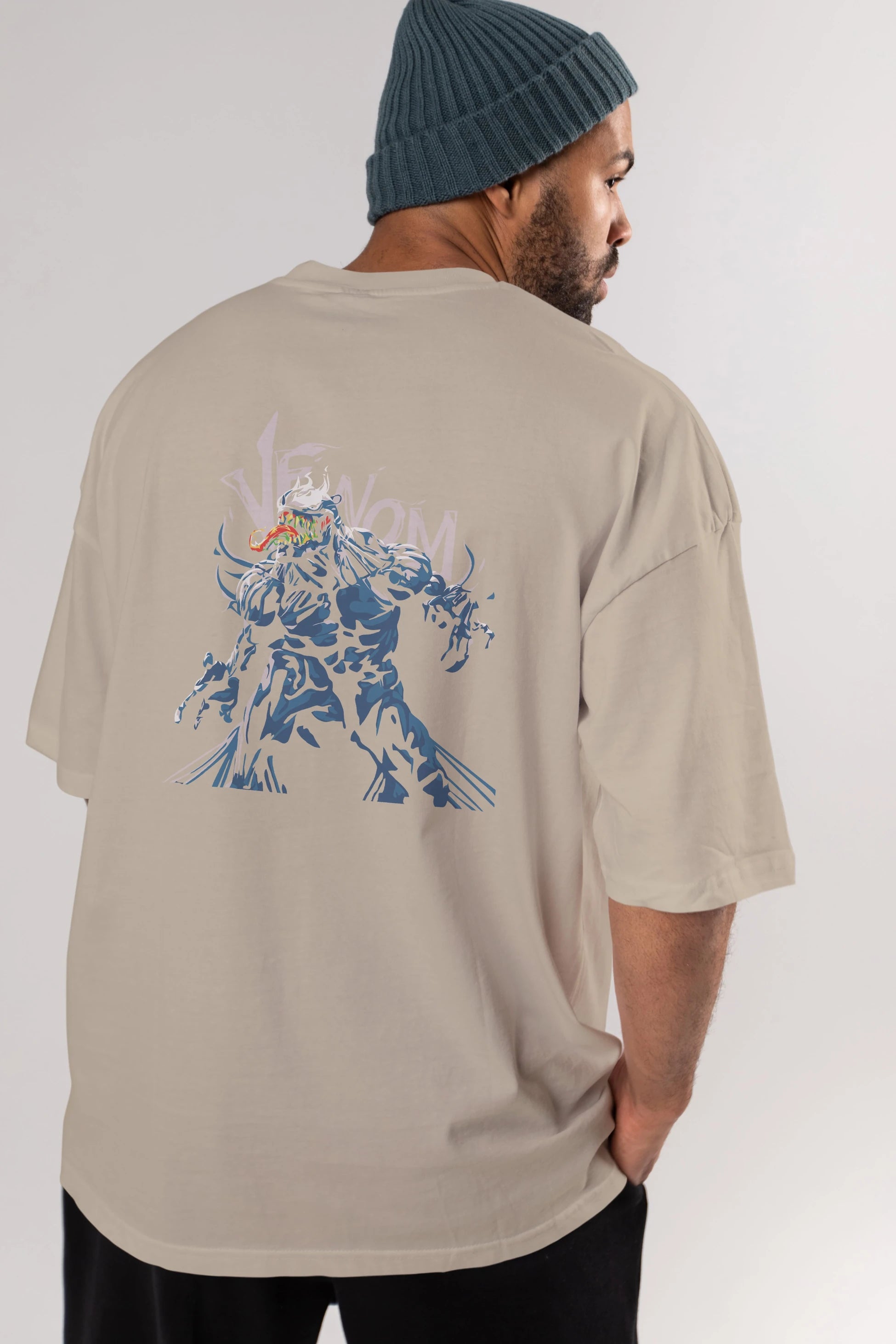 Venom (8) Arka Baskılı Oversize t-shirt Erkek Kadın Unisex %100 Pamuk Bisiklet Yaka tişort