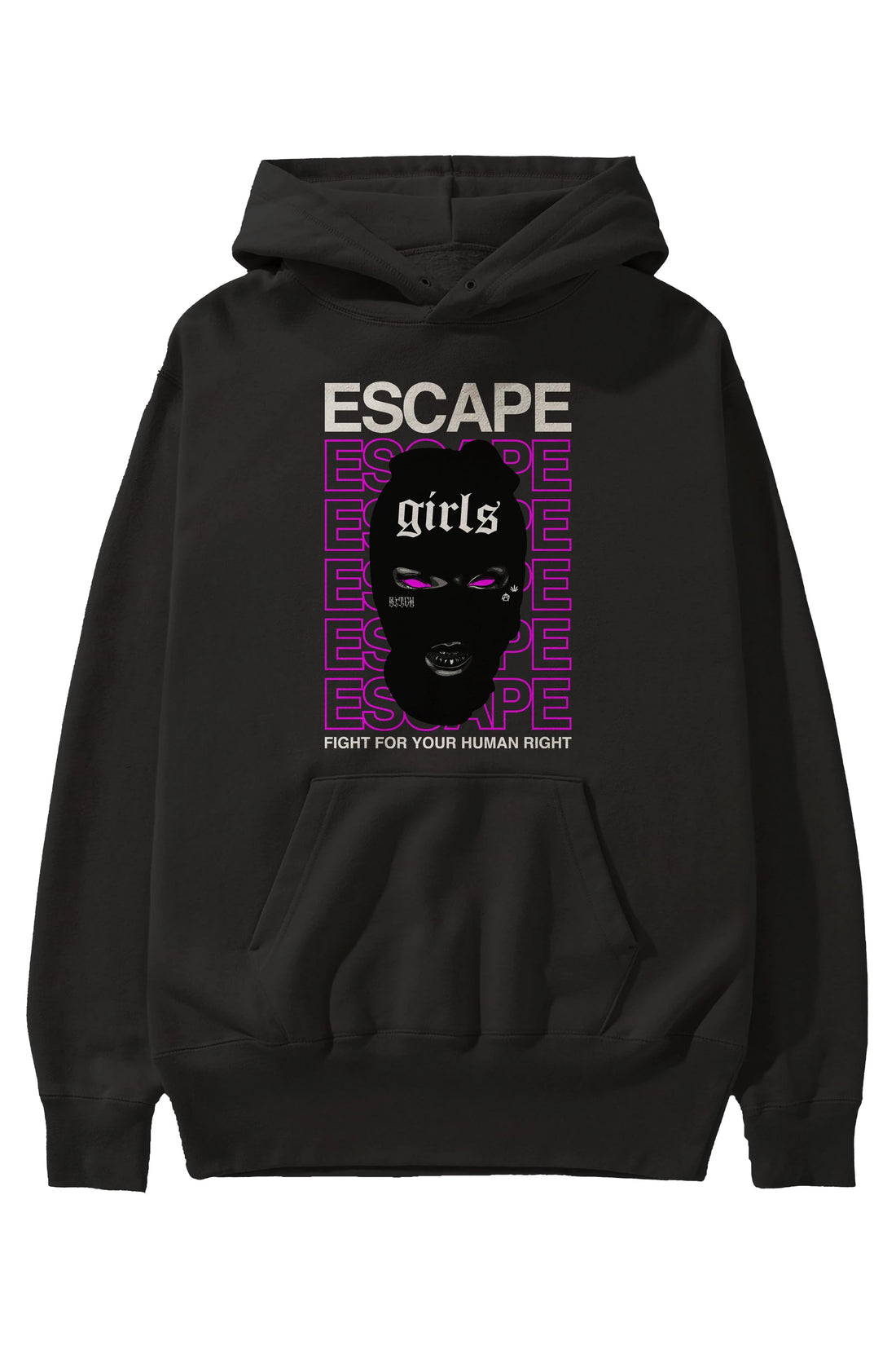 Escape Girl Ön Baskılı Hoodie Oversize Kapüşonlu Sweatshirt Erkek Kadın Unisex