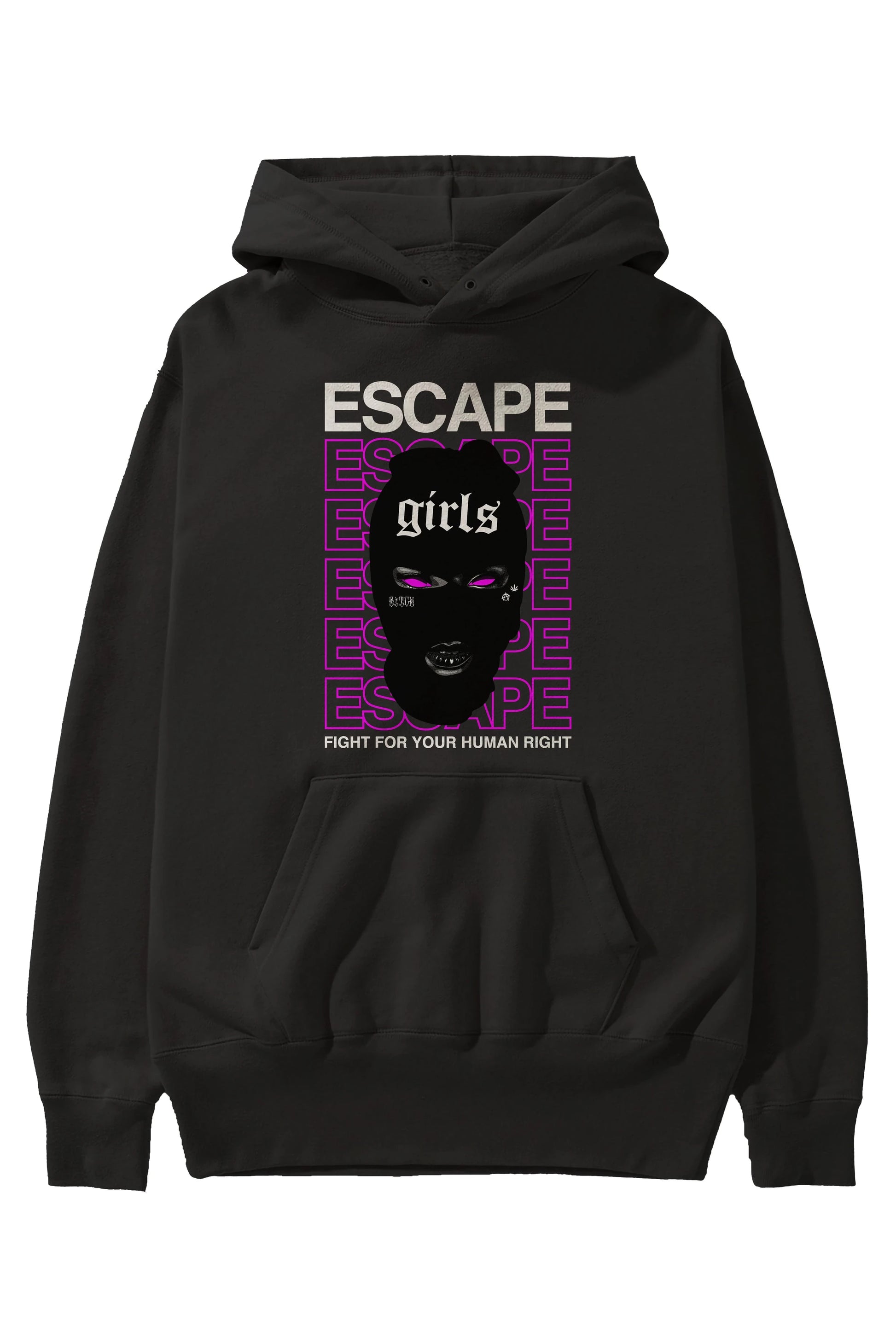 Escape Girl Ön Baskılı Hoodie Oversize Kapüşonlu Sweatshirt Erkek Kadın Unisex