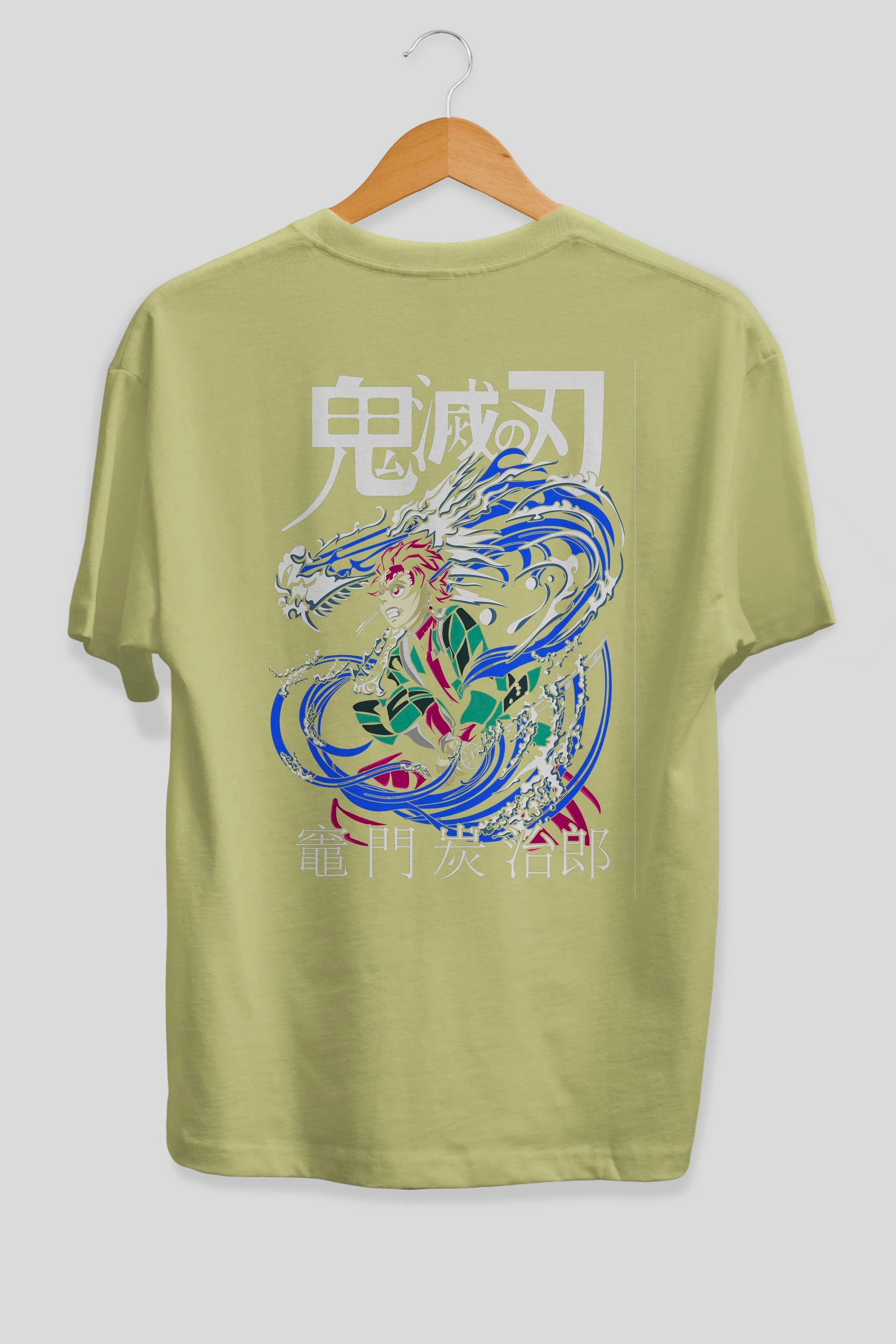 TANJIRO KAMADO 2 Anime Arka Baskılı Oversize t-shirt Erkek Kadın Unisex