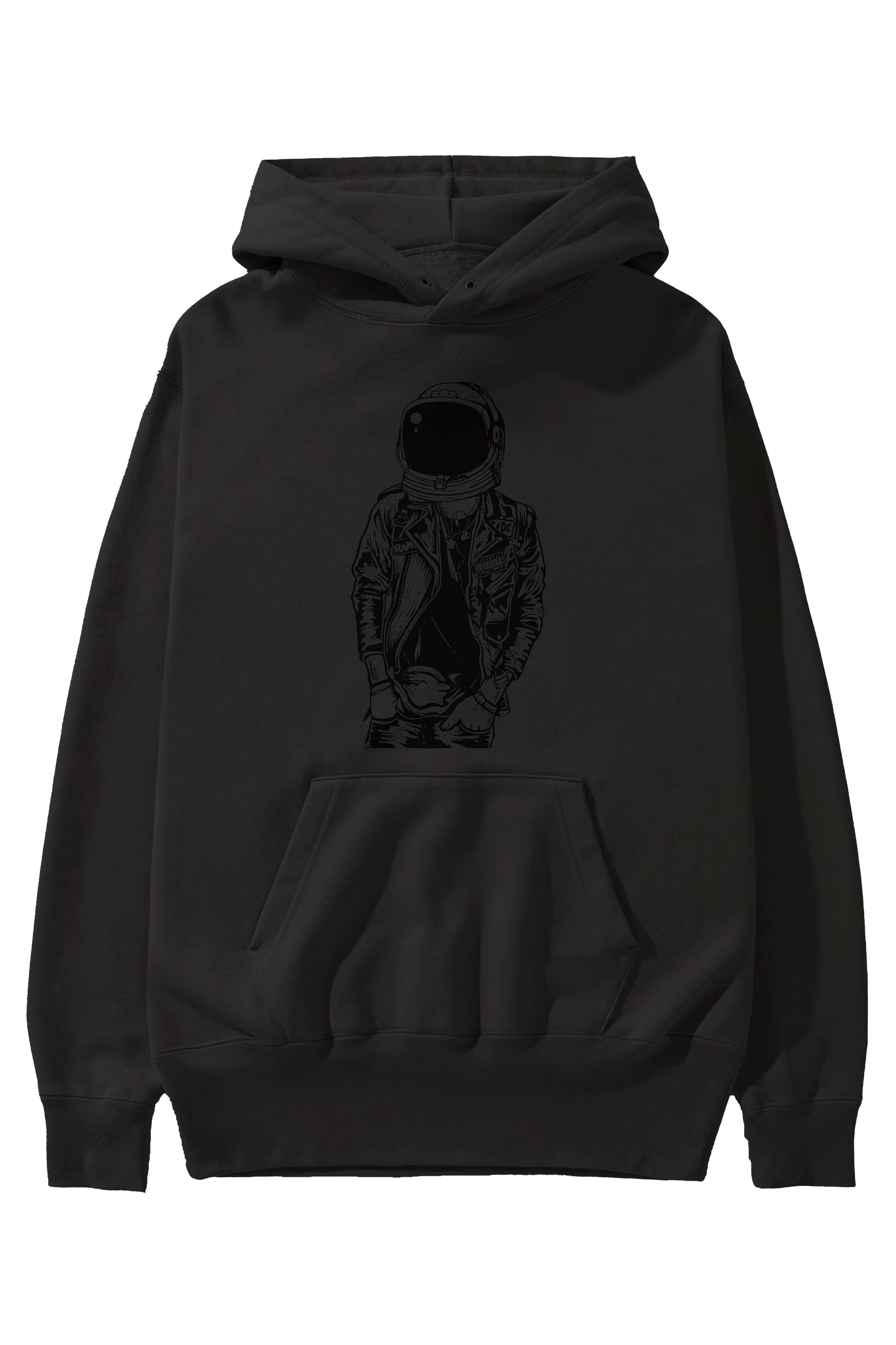 Astronaut Punkster Ön Baskılı Hoodie Oversize Kapüşonlu Sweatshirt Erkek Kadın Unisex