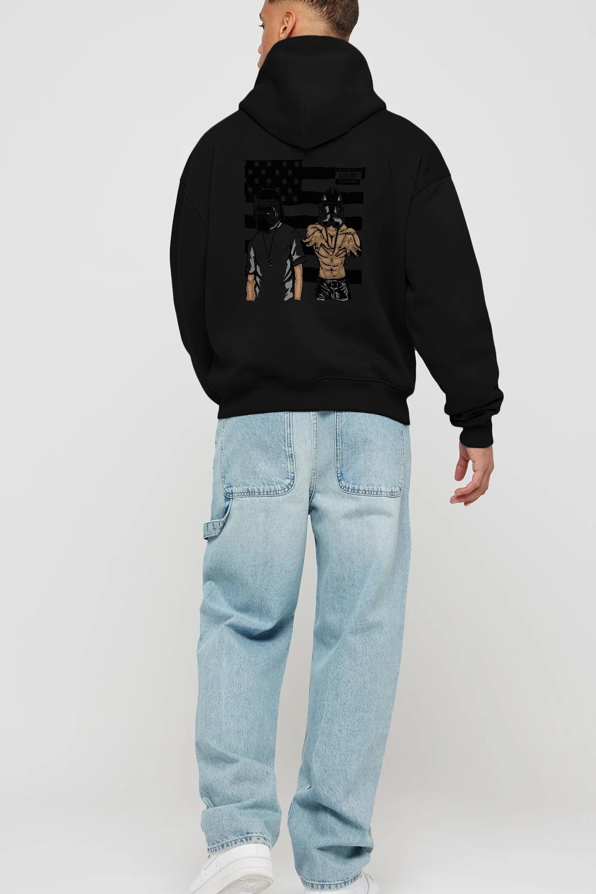Darkonia Arka Baskılı Hoodie Oversize Kapüşonlu Sweatshirt Erkek Kadın Unisex