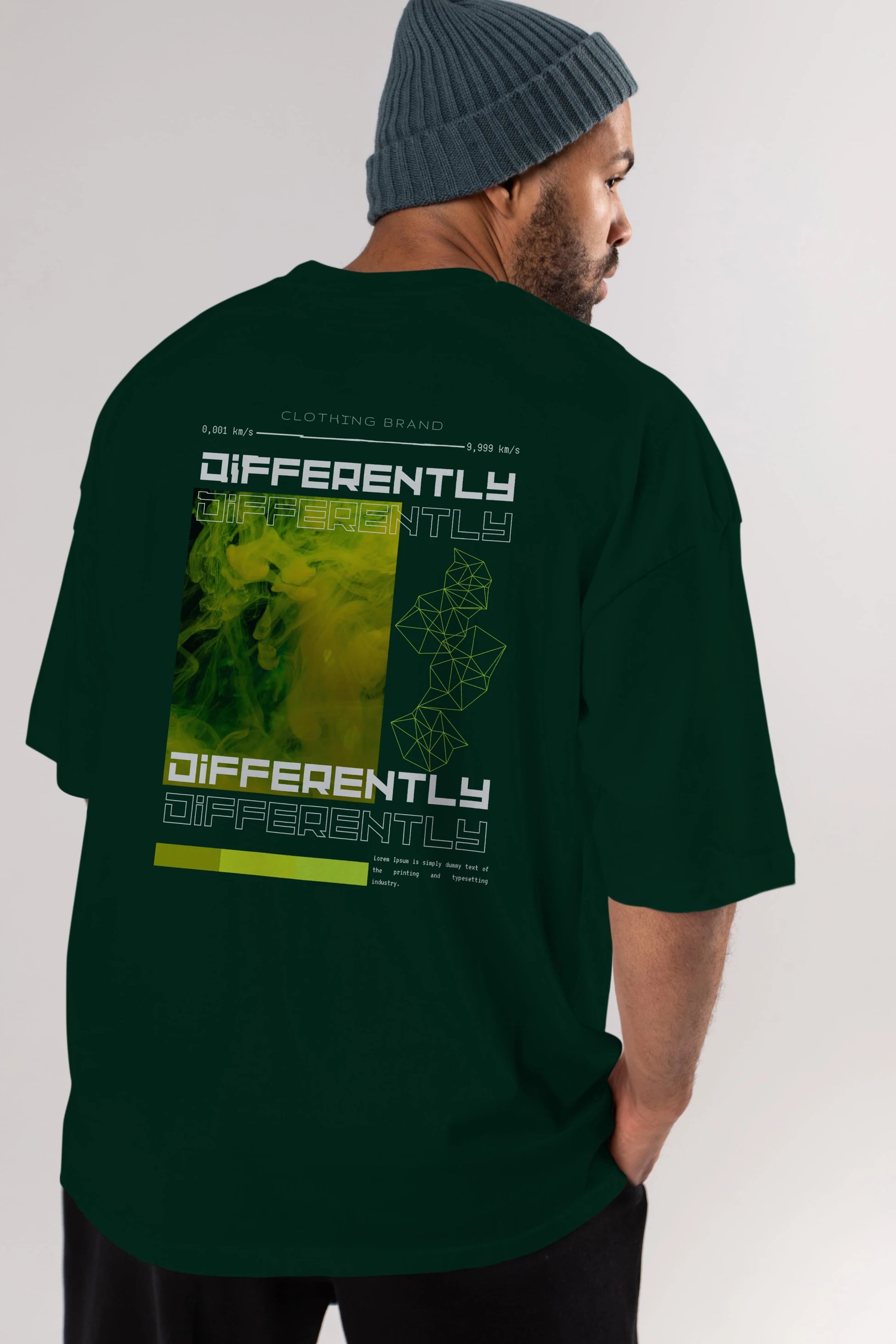 Differently Yazılı Arka Baskılı Oversize t-shirt Erkek Kadın Unisex