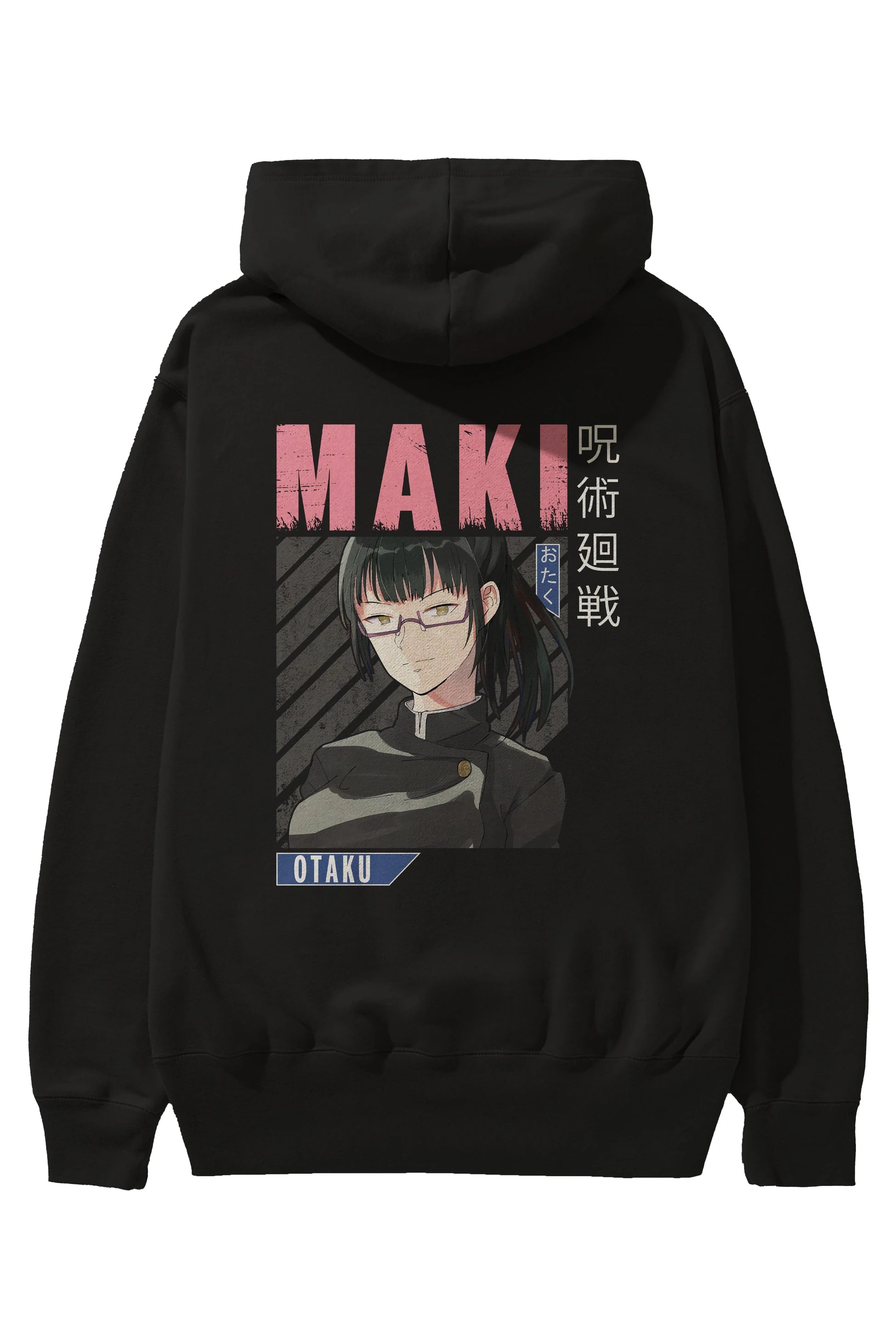 Maki Zenin CHAINSAWMAN 1 Anime Arka Baskılı Hoodie Oversize Kapüşonlu Sweatshirt Erkek Kadın Unisex