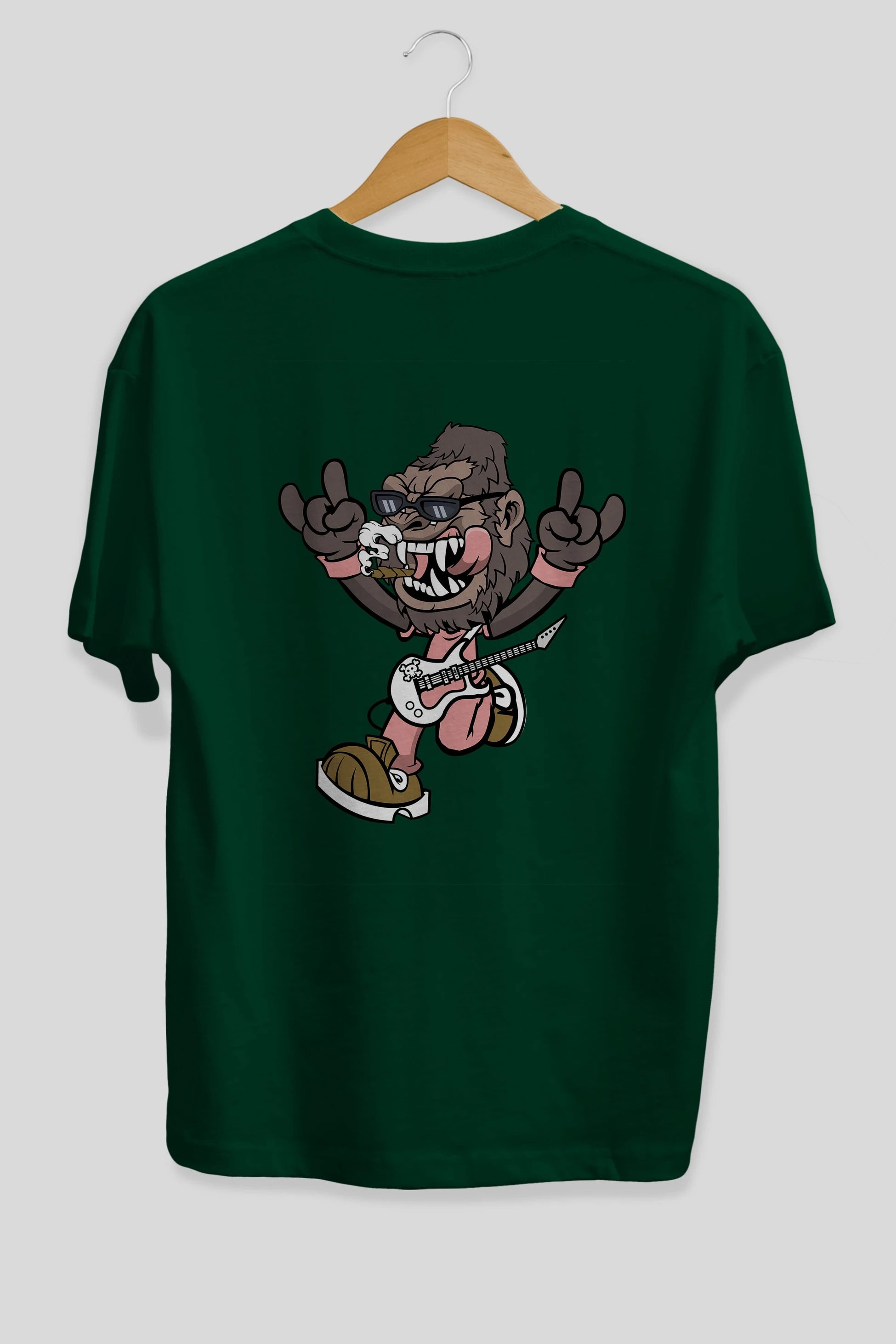 Gorilla Metal Arka Baskılı Oversize t-shirt Erkek Kadın Unisex %100 Pamuk tişort