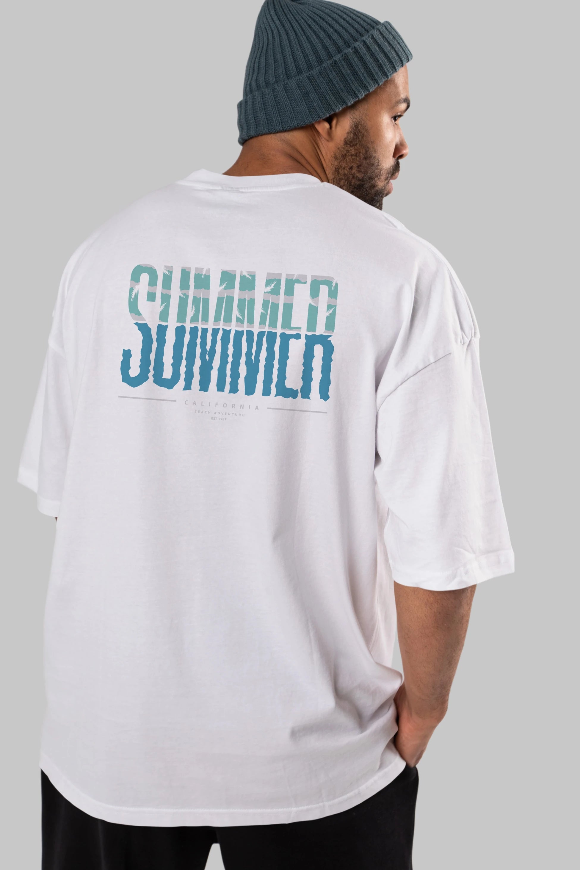 Summer California Arka Baskılı Oversize t-shirt Erkek Kadın Unisex