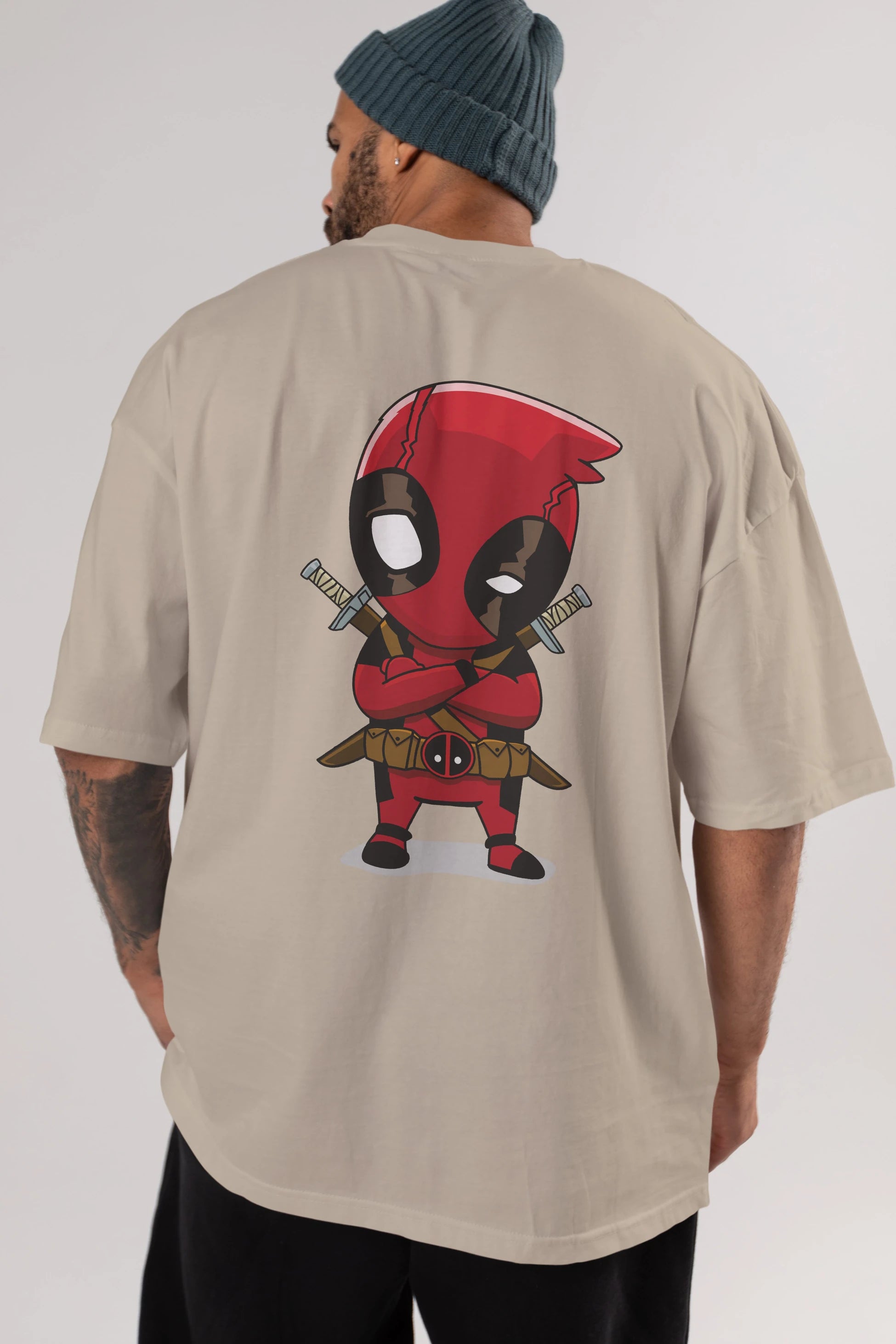 Deadpool (19) Arka Baskılı Oversize t-shirt Erkek Kadın Unisex %100 Pamuk Bisiklet Yaka tişort