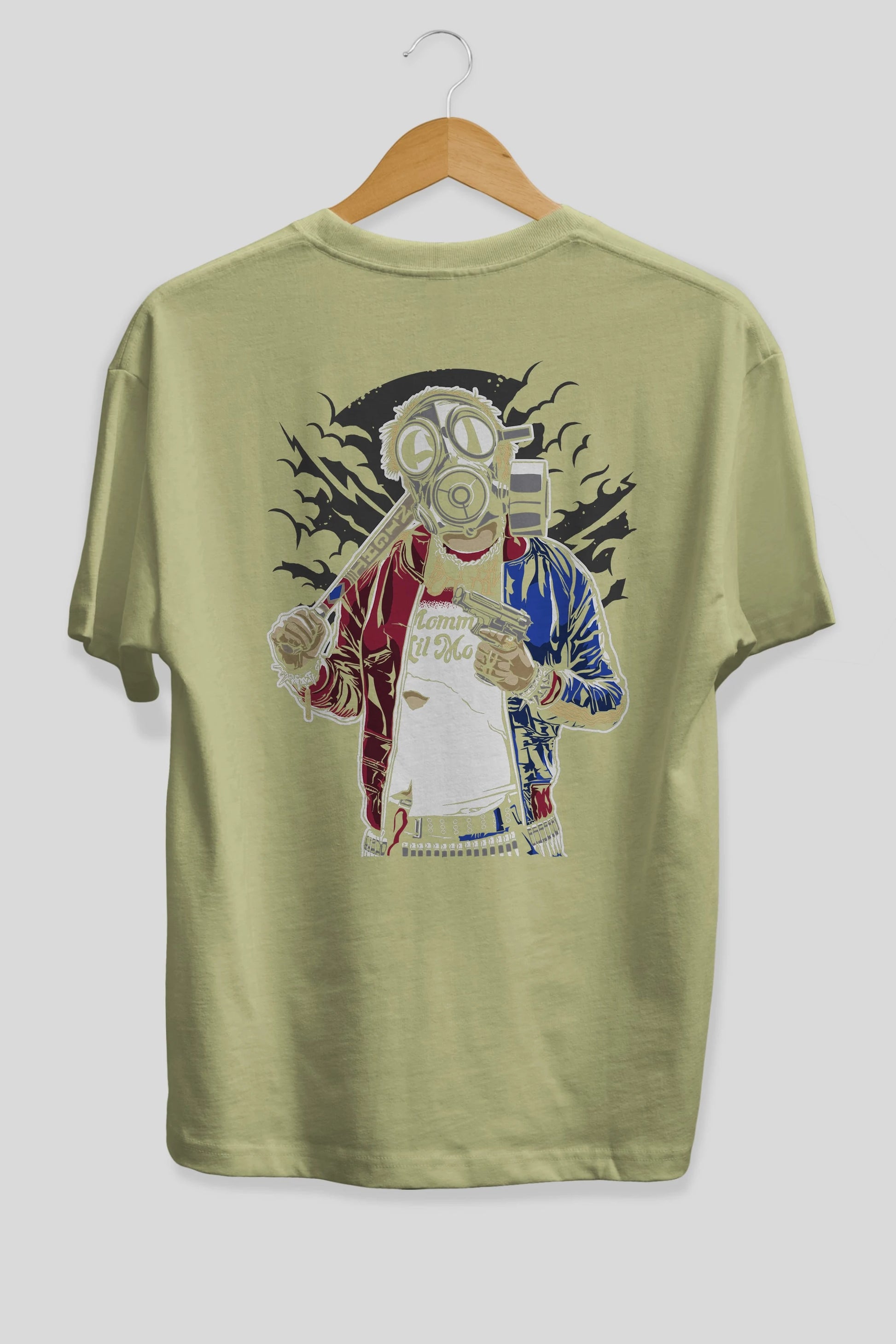 Suicide Gasmask Arka Baskılı Oversize t-shirt Erkek Kadın Unisex %100 Pamuk