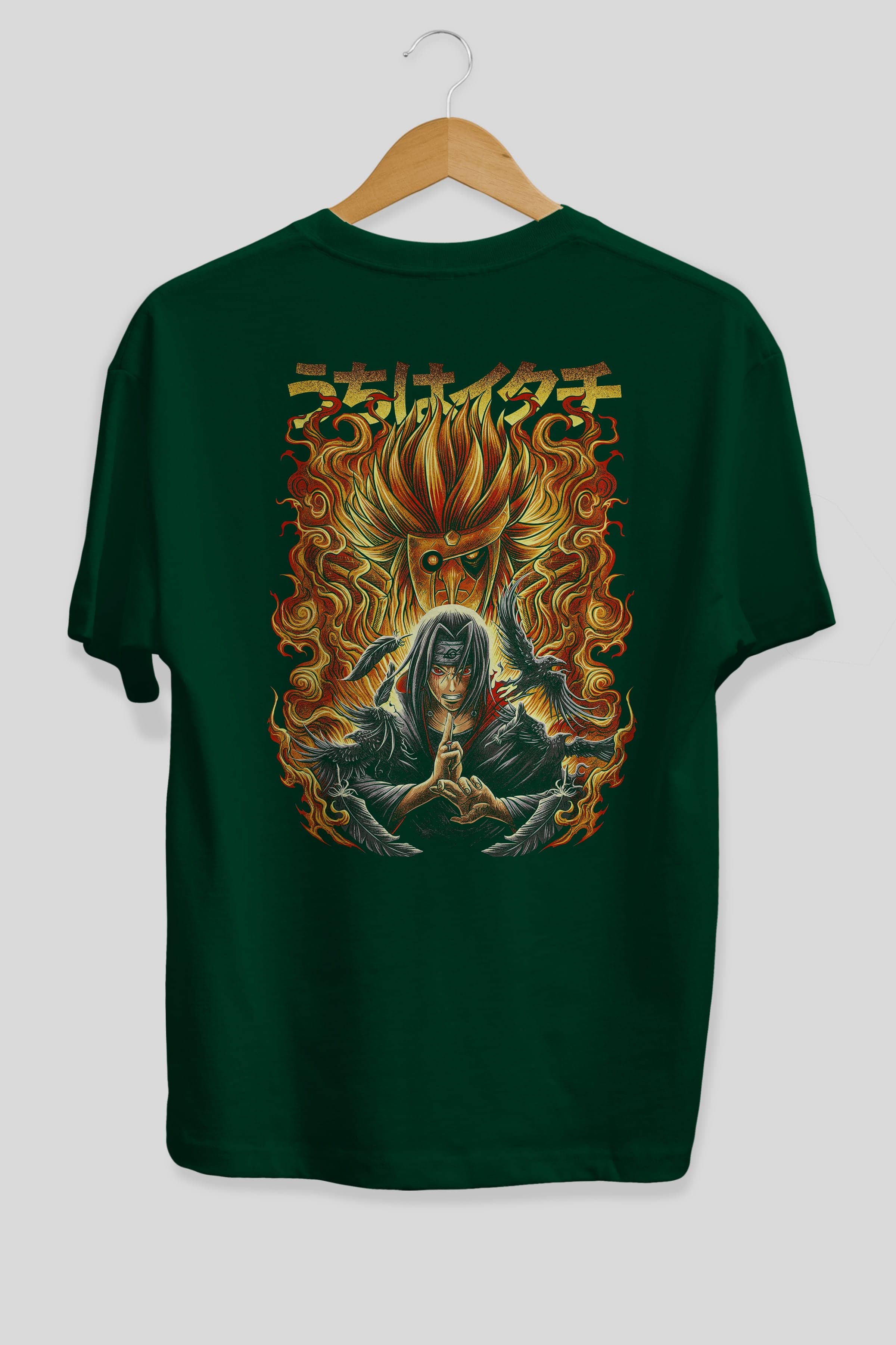 NARUTO ITACHI UCHIHA Anime Arka Baskılı Oversize t-shirt Erkek Kadın Unisex