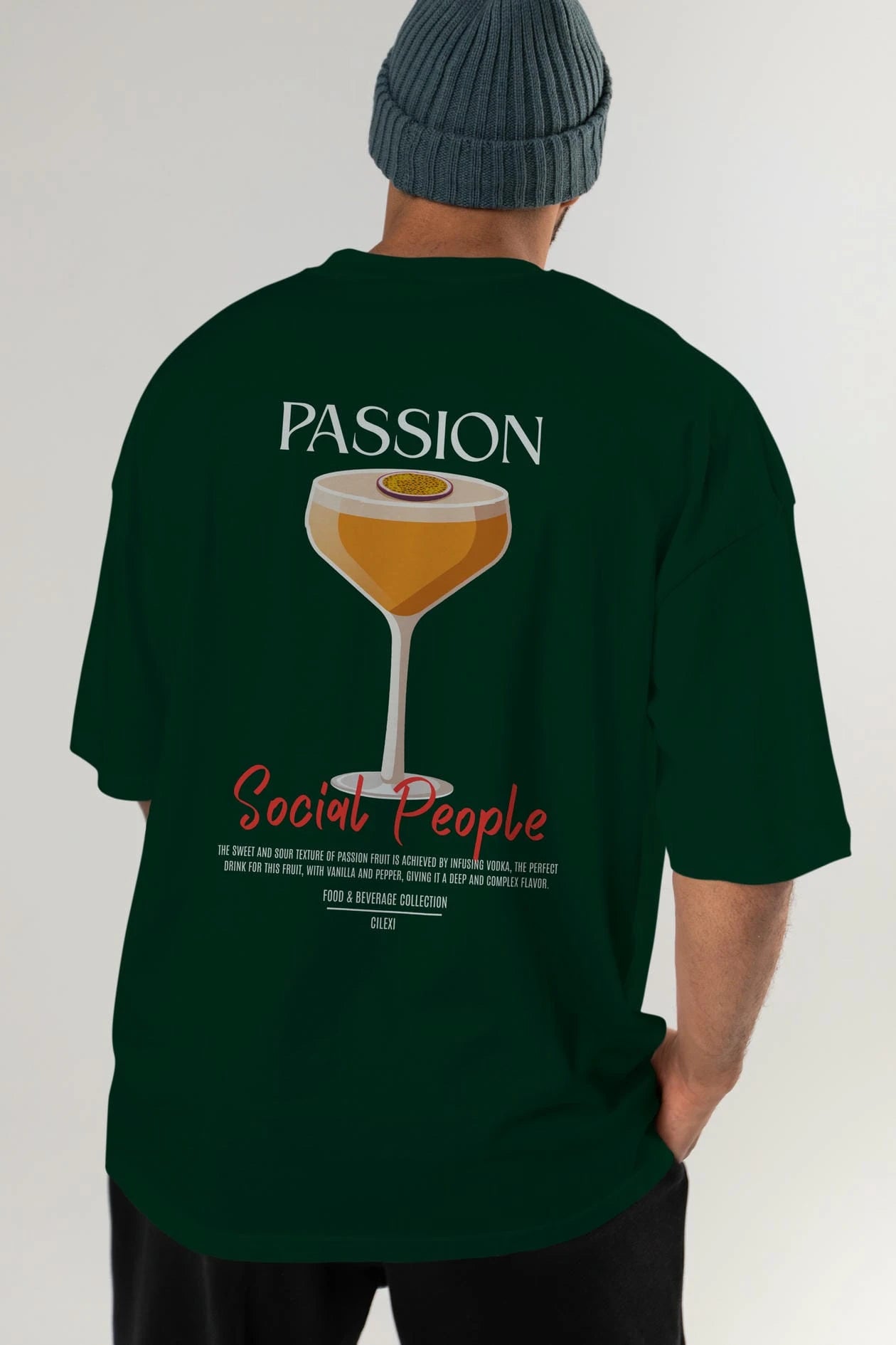 Passion Kokteyl Serisi Baskılı Oversize t-shirt Erkek Kadın Unisex %100 Pamuk Bisiklet Yaka tişort