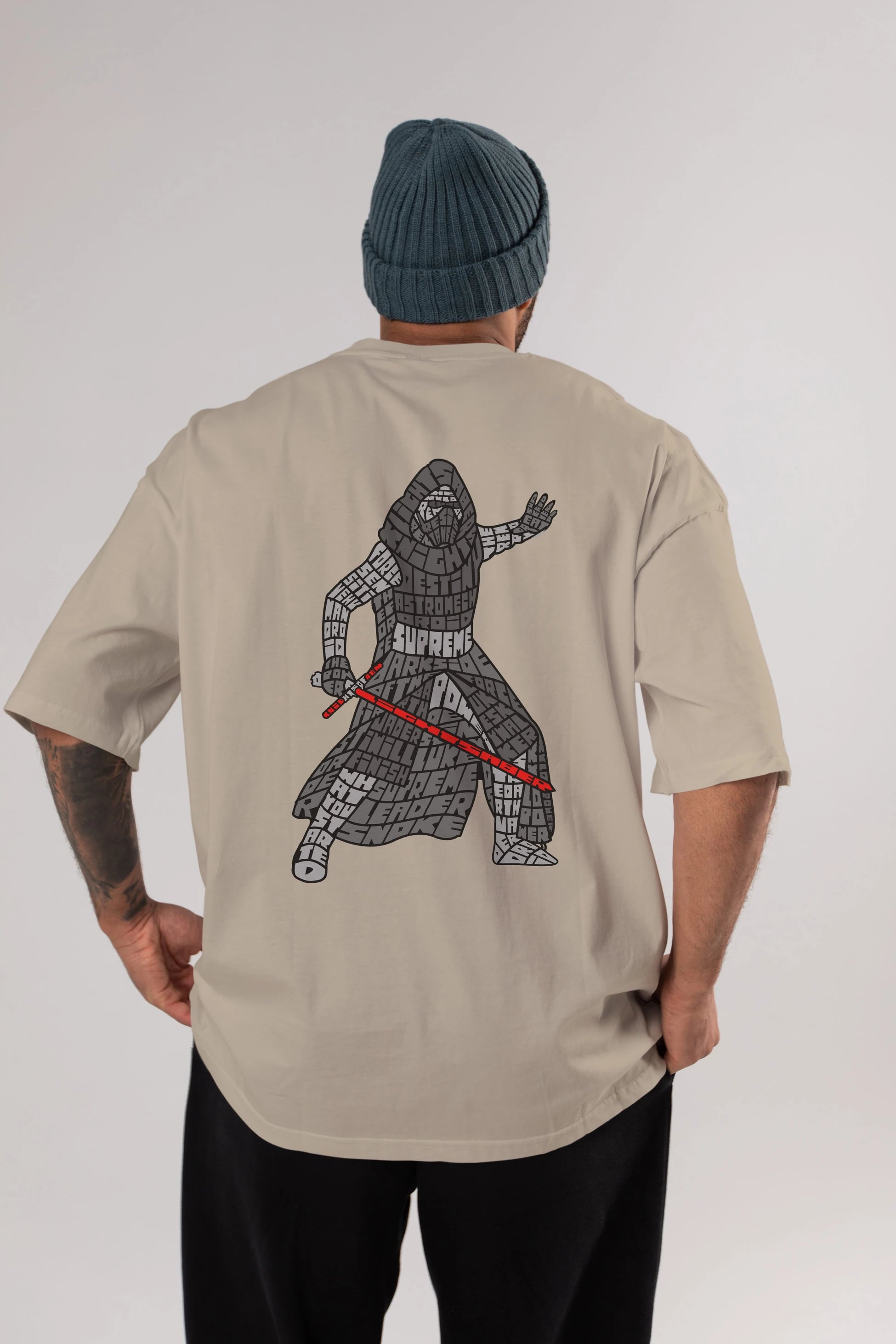Kylo Arka Baskılı Oversize t-shirt %100 pamuk Erkek Kadın Unisex