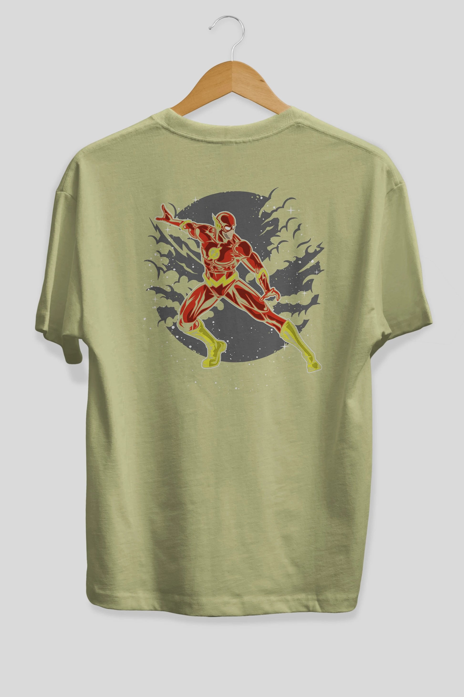 The Flash Arka Baskılı Oversize t-shirt Erkek Kadın Unisex %100 Pamuk