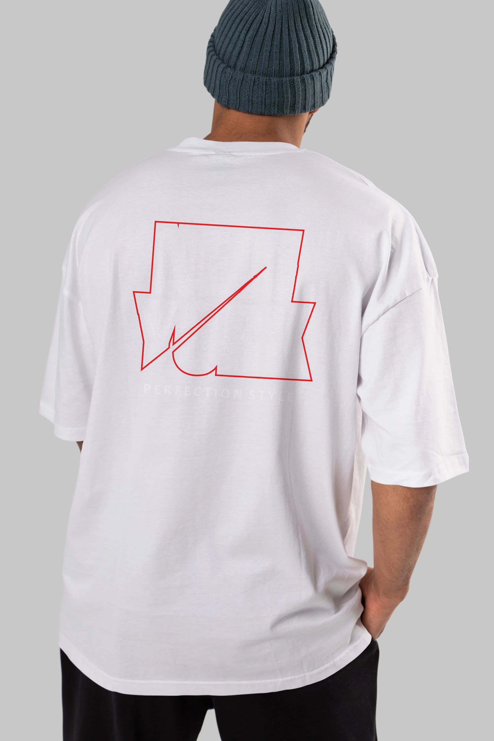 New York Perfection Style Arka Baskılı Oversize t-shirt Erkek Kadın Unisex