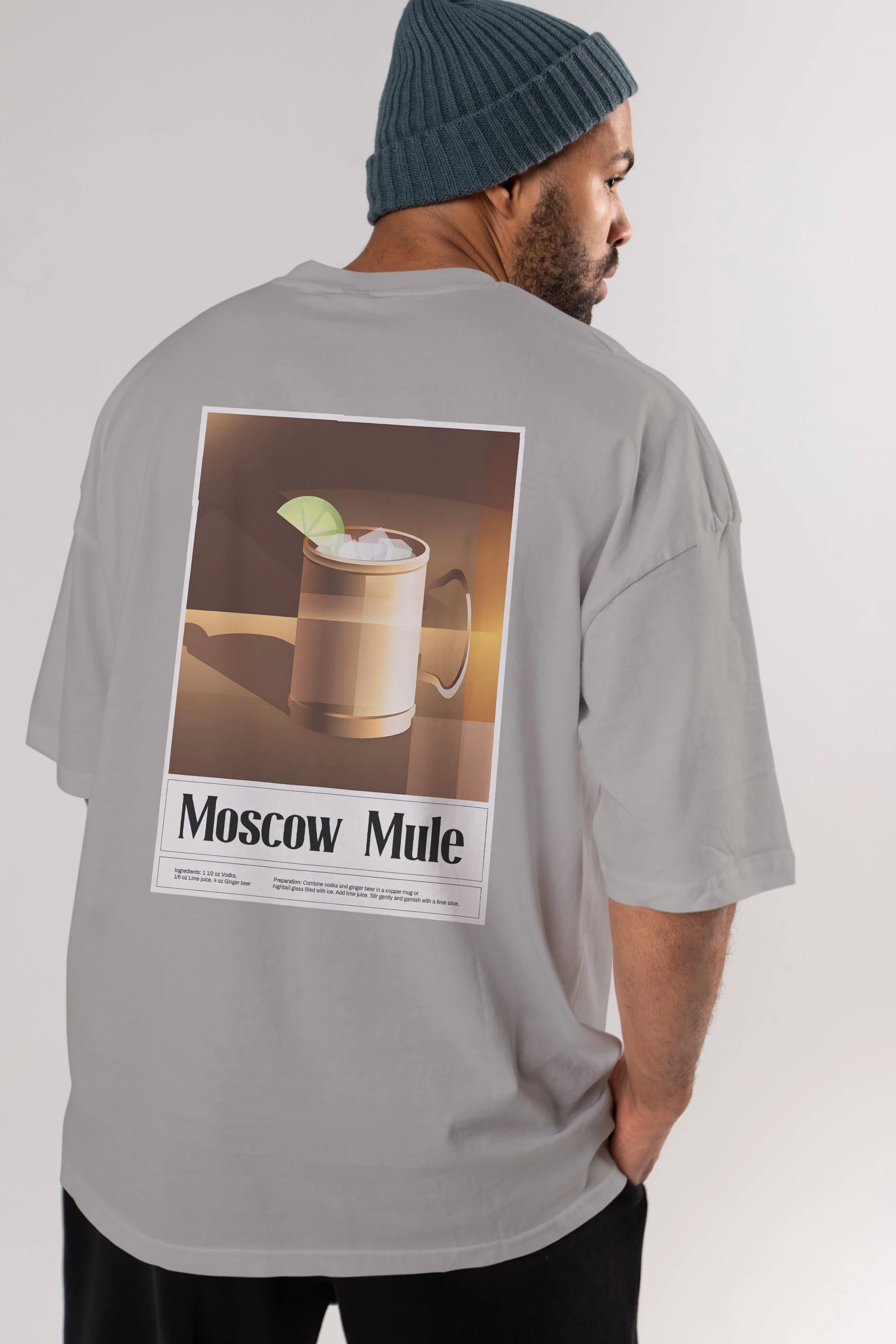 Moscow Mule 3 Arka Baskılı Oversize t-shirt Erkek Kadın Unisex %100 Pamuk Bisiklet Yaka tişort