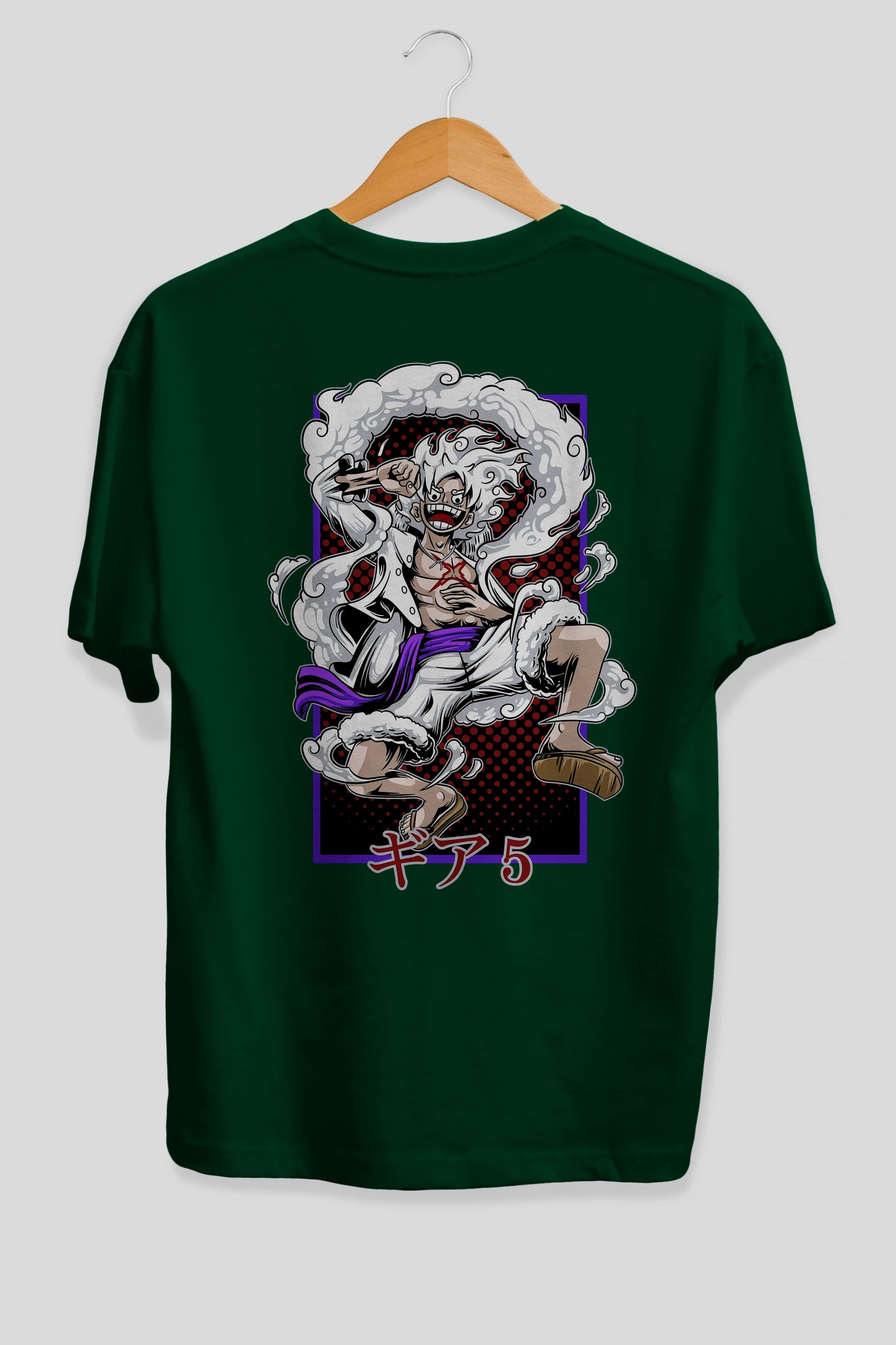 MONKEY D. LUFFY GEAR5 Anime Arka Baskılı Oversize t-shirt Erkek Kadın Unisex
