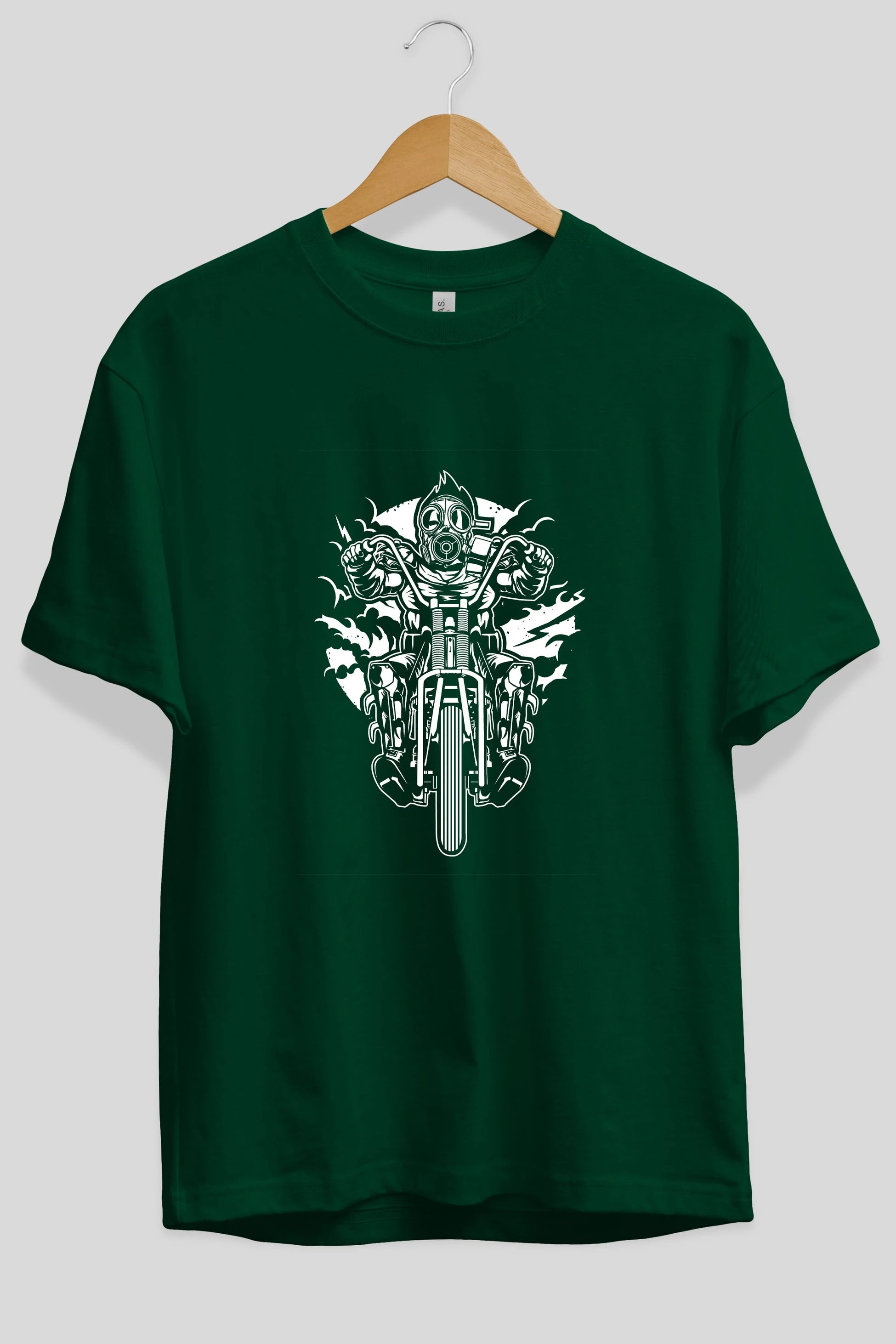 Gasmask Chopper Ön Baskılı Oversize t-shirt Erkek Kadın Unisex %100 Pamuk tişort