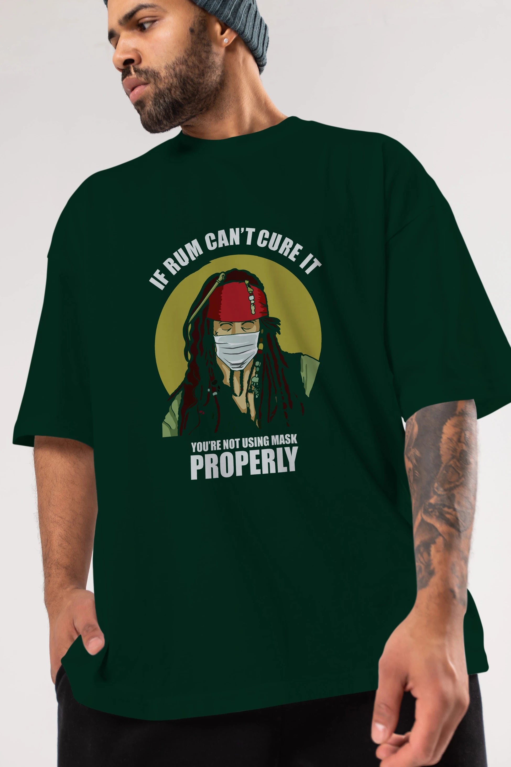 Pirates Maker Ön Baskılı Oversize t-shirt Erkek Kadın Unisex %100 Pamuk tişort