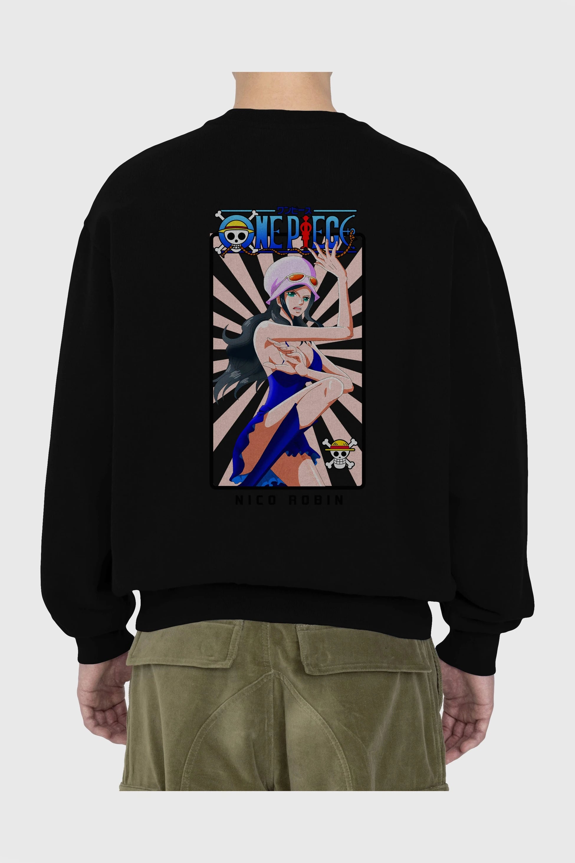 Nico Robin Arka Baskılı Anime Oversize Sweatshirt Erkek Kadın Unisex