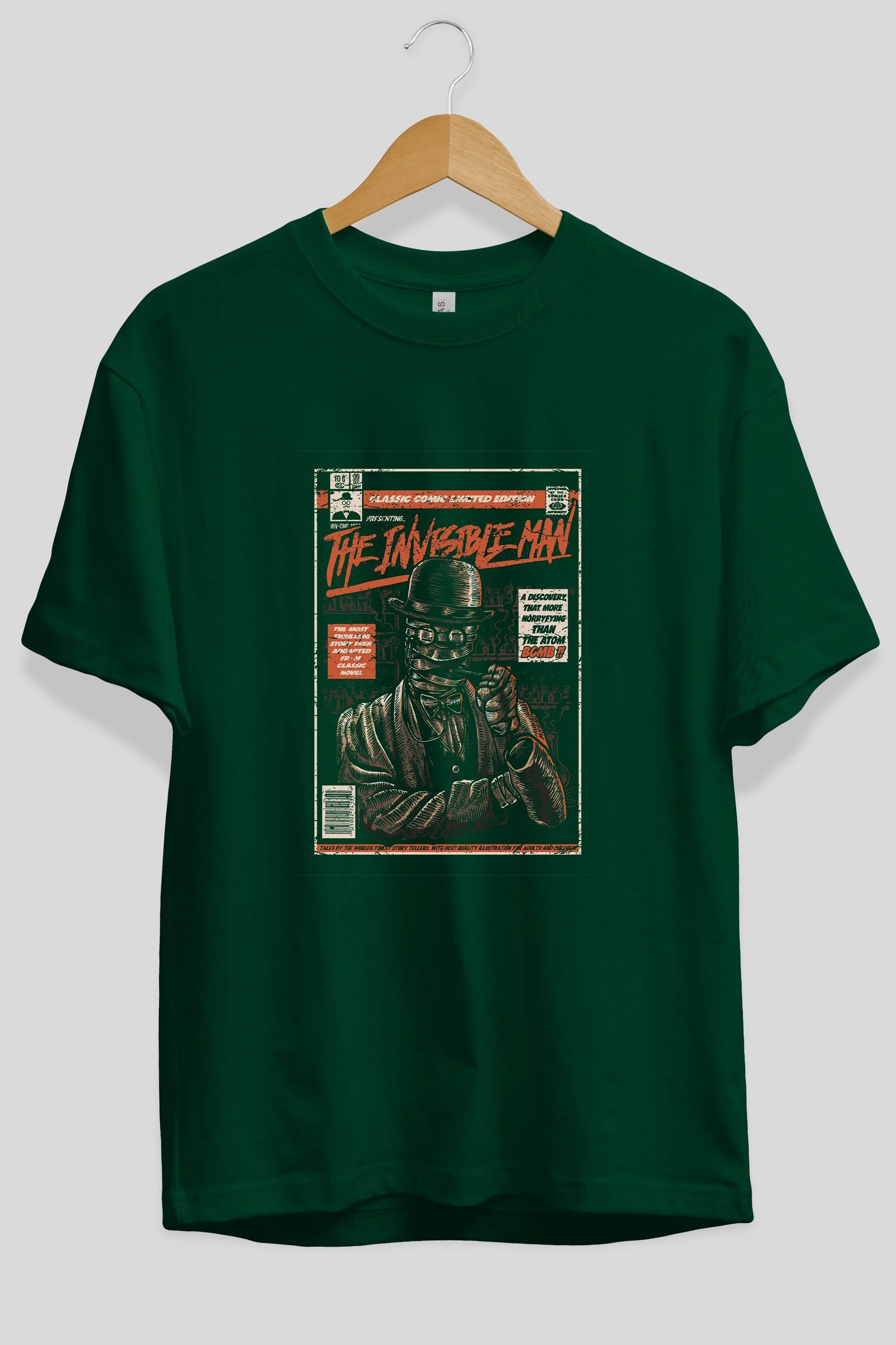 The Invisible Man Ön Baskılı Oversize t-shirt Erkek Kadın Unisex %100 Pamuk tişort