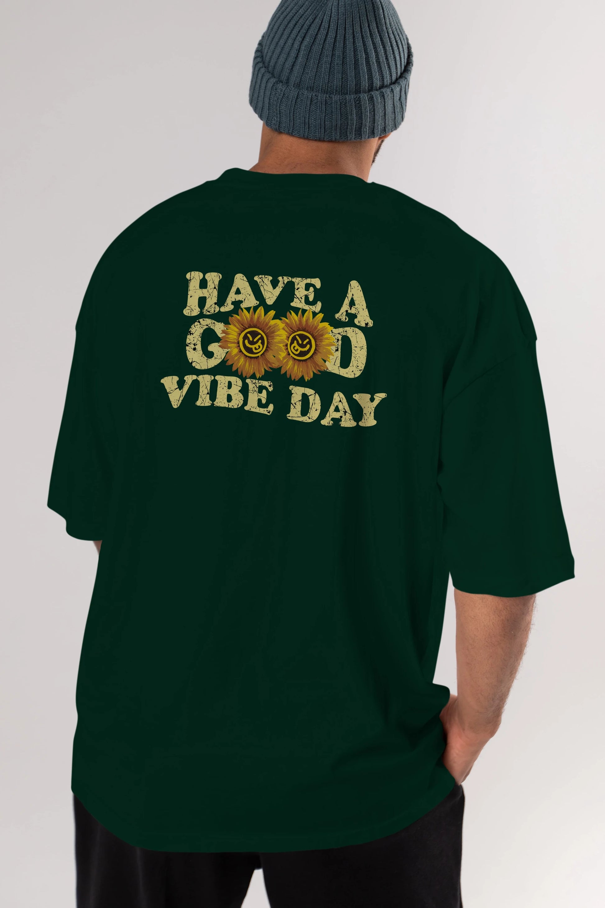Have a Good Vibe Day Arka Baskılı Oversize t-shirt Erkek Kadın Unisex