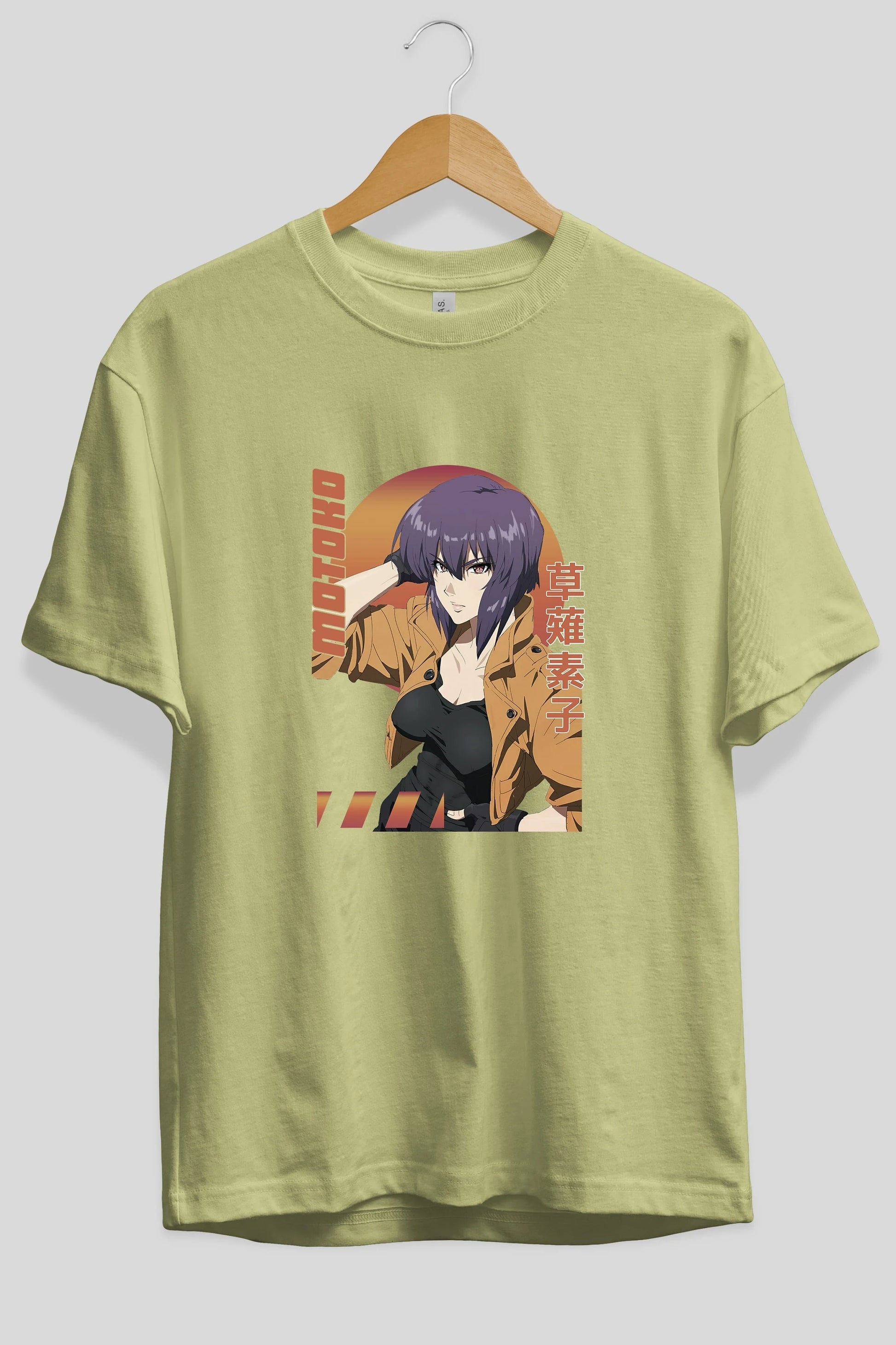Motoko Kusanagi 9 Anime Ön Baskılı Oversize t-shirt %100 pamuk Erkek Kadın Unisex