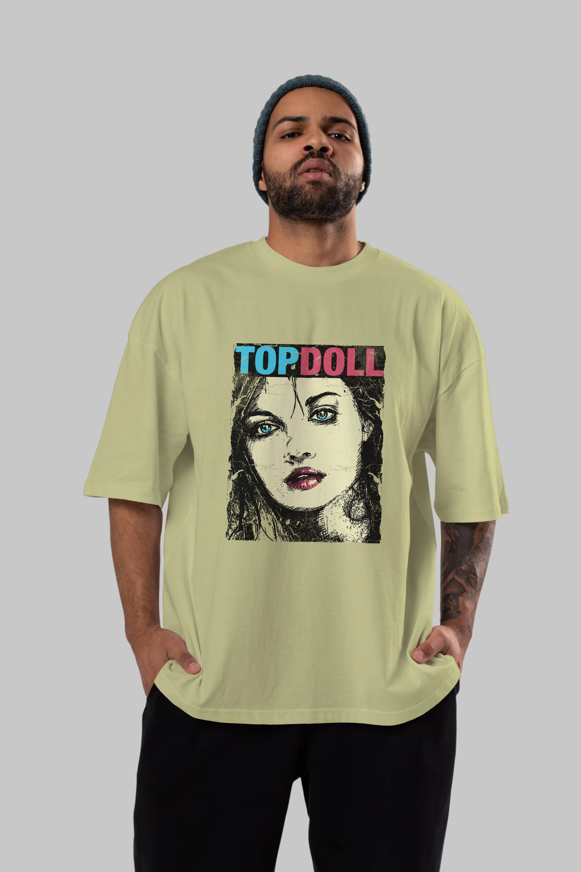 Topdoll Streetwear Ön Baskılı Oversize t-shirt Erkek Kadın Unisex