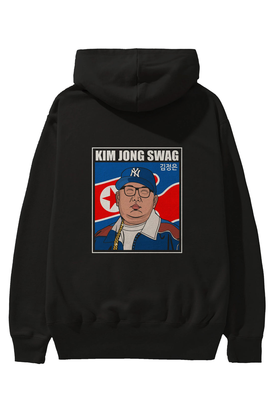 King Jong Swag Arka Baskılı Hoodie Oversize Kapüşonlu Sweatshirt Erkek Kadın Unisex