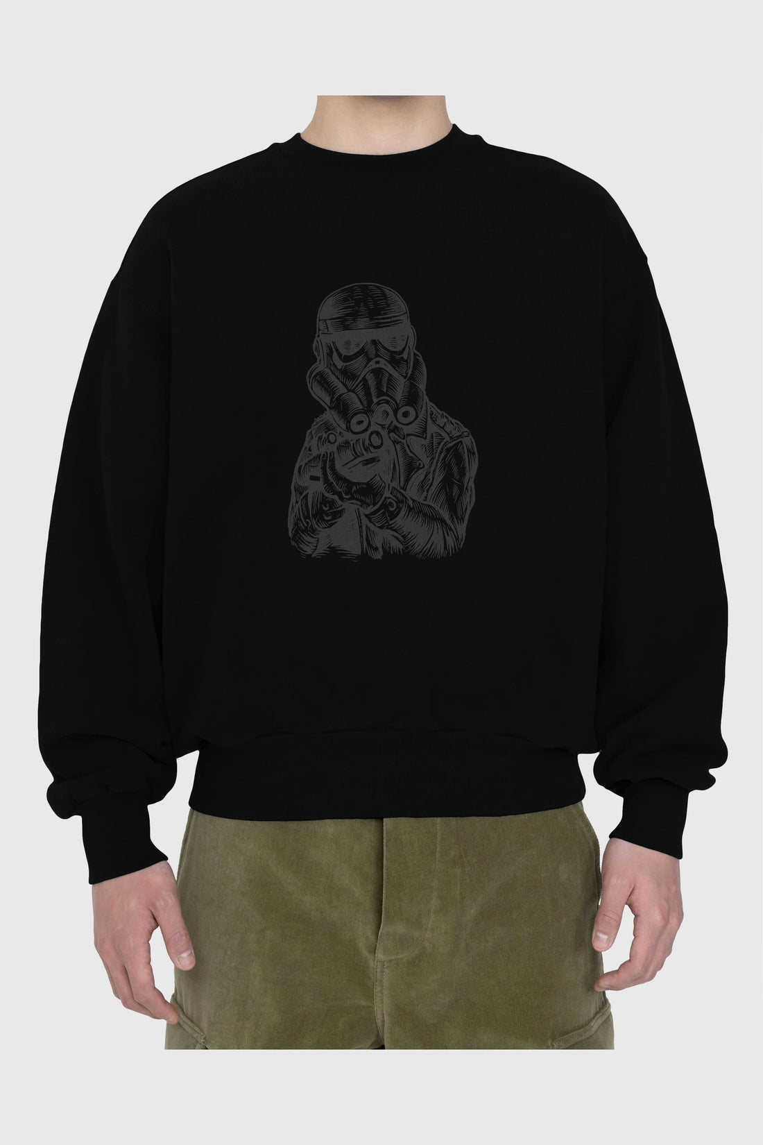 Punktrooper Ön Baskılı Oversize Sweatshirt Erkek Kadın Unisex