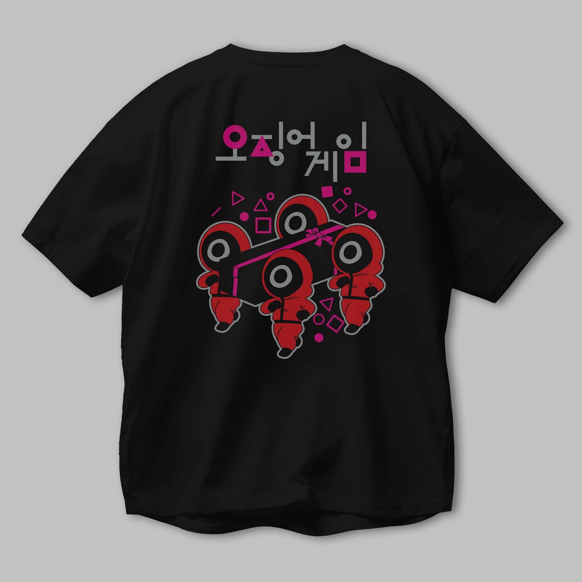 Squid Game (6) Arka Baskılı Oversize t-shirt Erkek Kadın Unisex %100 Pamuk Bisiklet Yaka tişort