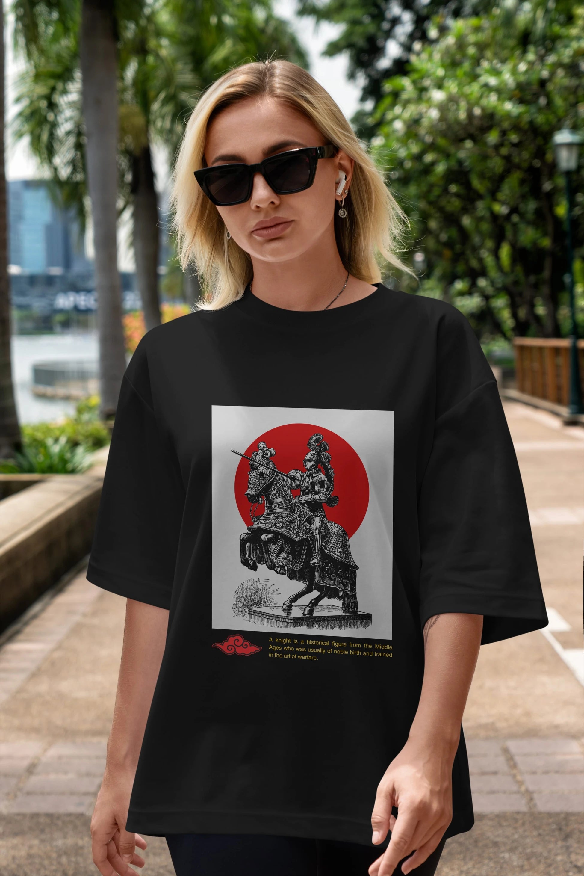 Japan Streetwear 2 Ön Baskılı Oversize t-shirt Erkek Kadın Unisex