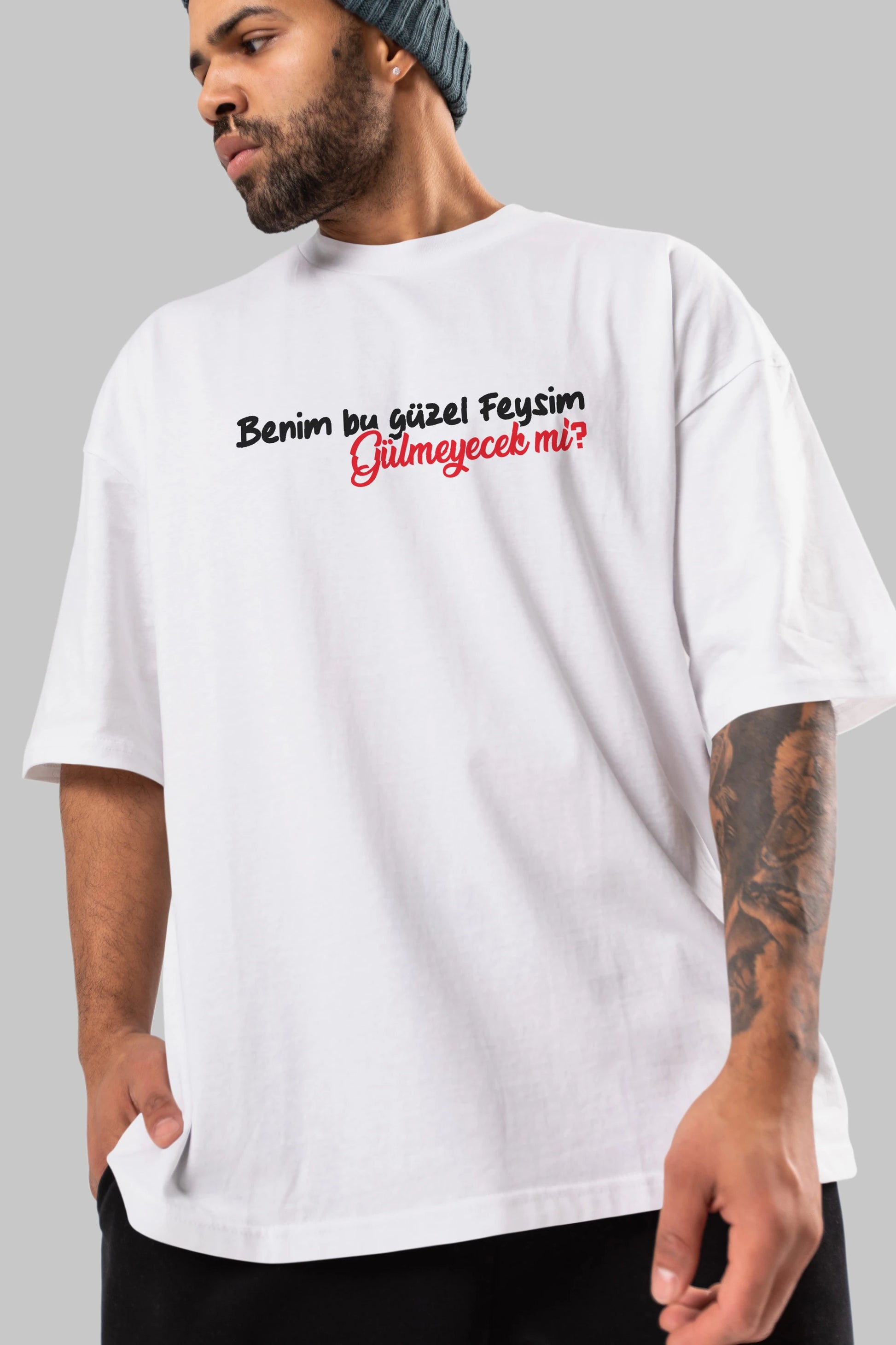 Benim Bu Güzel Feysim Ön Baskılı Oversize t-shirt %100 pamuk Erkek Kadın Unisex