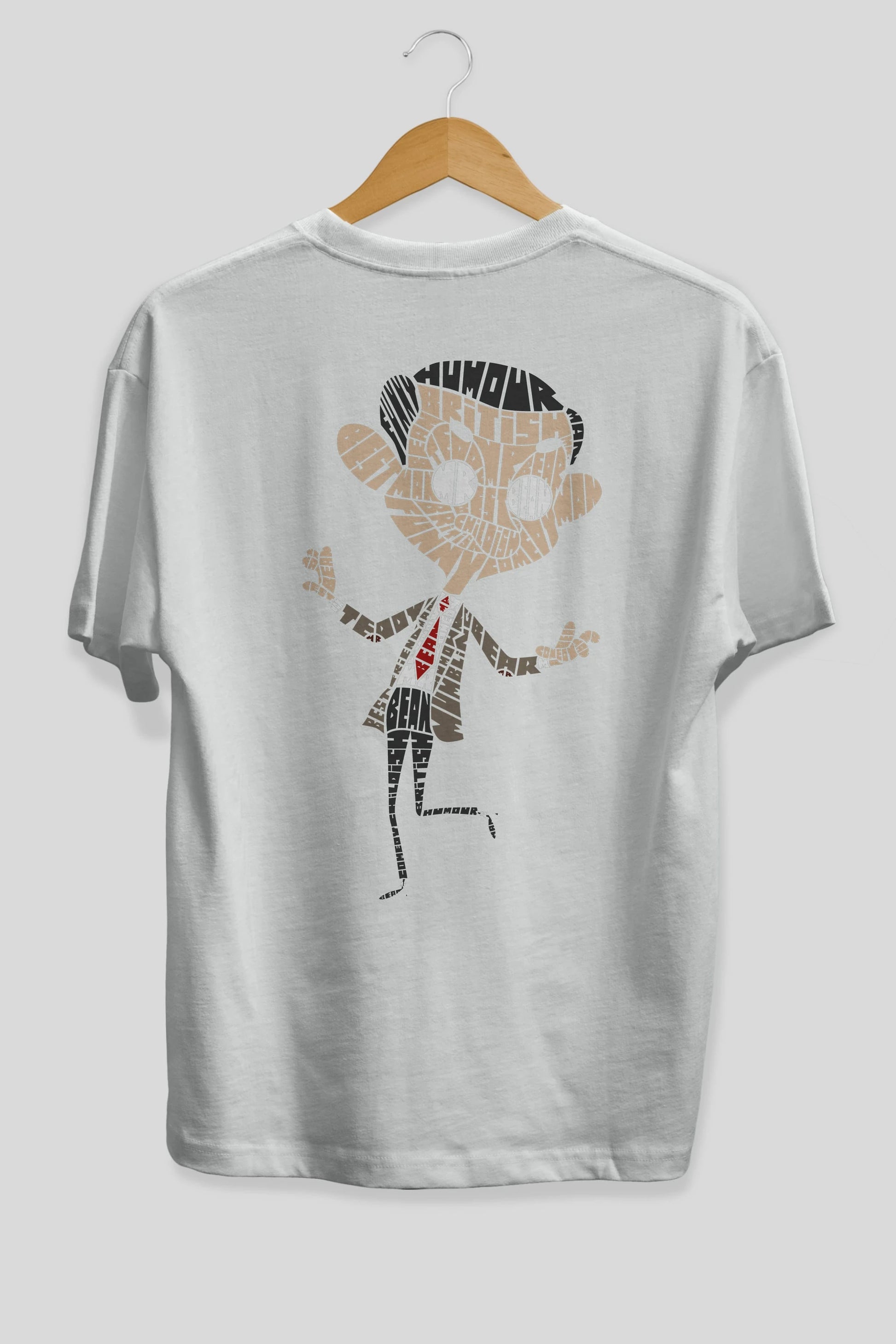 Mr Bean Arka Baskılı Oversize t-shirt %100 pamuk Erkek Kadın Unisex