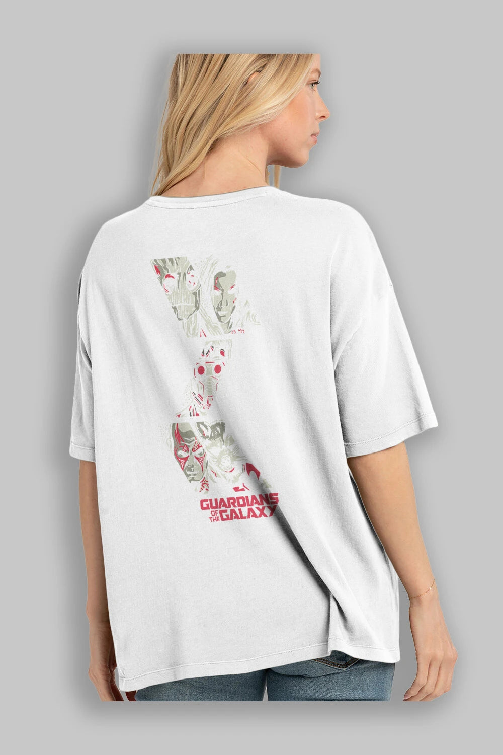 Guardians of The Galaxy (2) Arka Baskılı Oversize t-shirt Erkek Kadın Unisex %100 Pamuk Bisiklet Yaka tişort