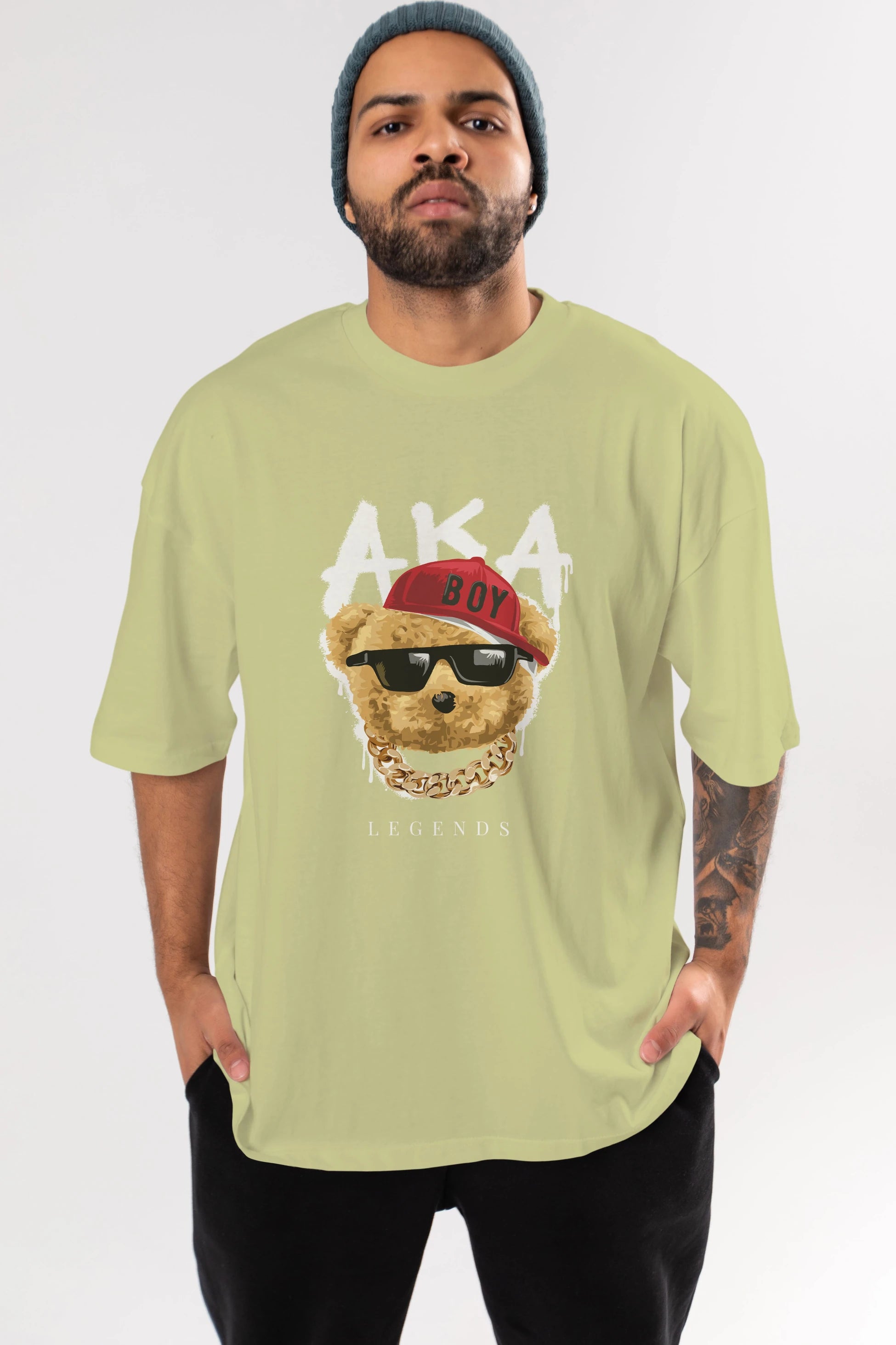 Teddy Bear Legends Ön Baskılı Oversize t-shirt Erkek Kadın Unisex %100 Pamuk