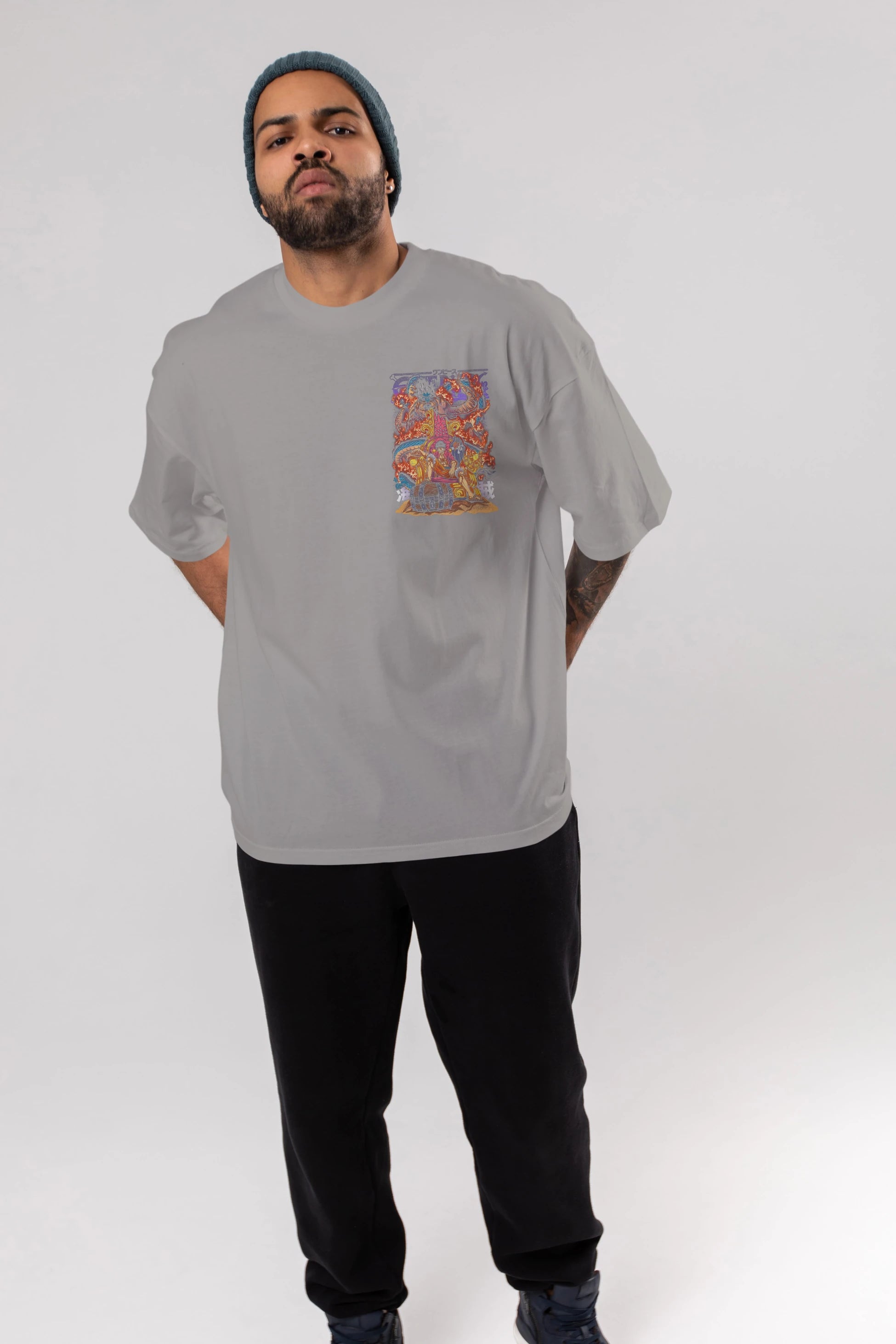 MONKEY D. LUFFY 1 Ön Sol Baskılı Oversize t-shirt Erkek Kadın Unisex %100 Pamuk Bisiklet Yaka tişort
