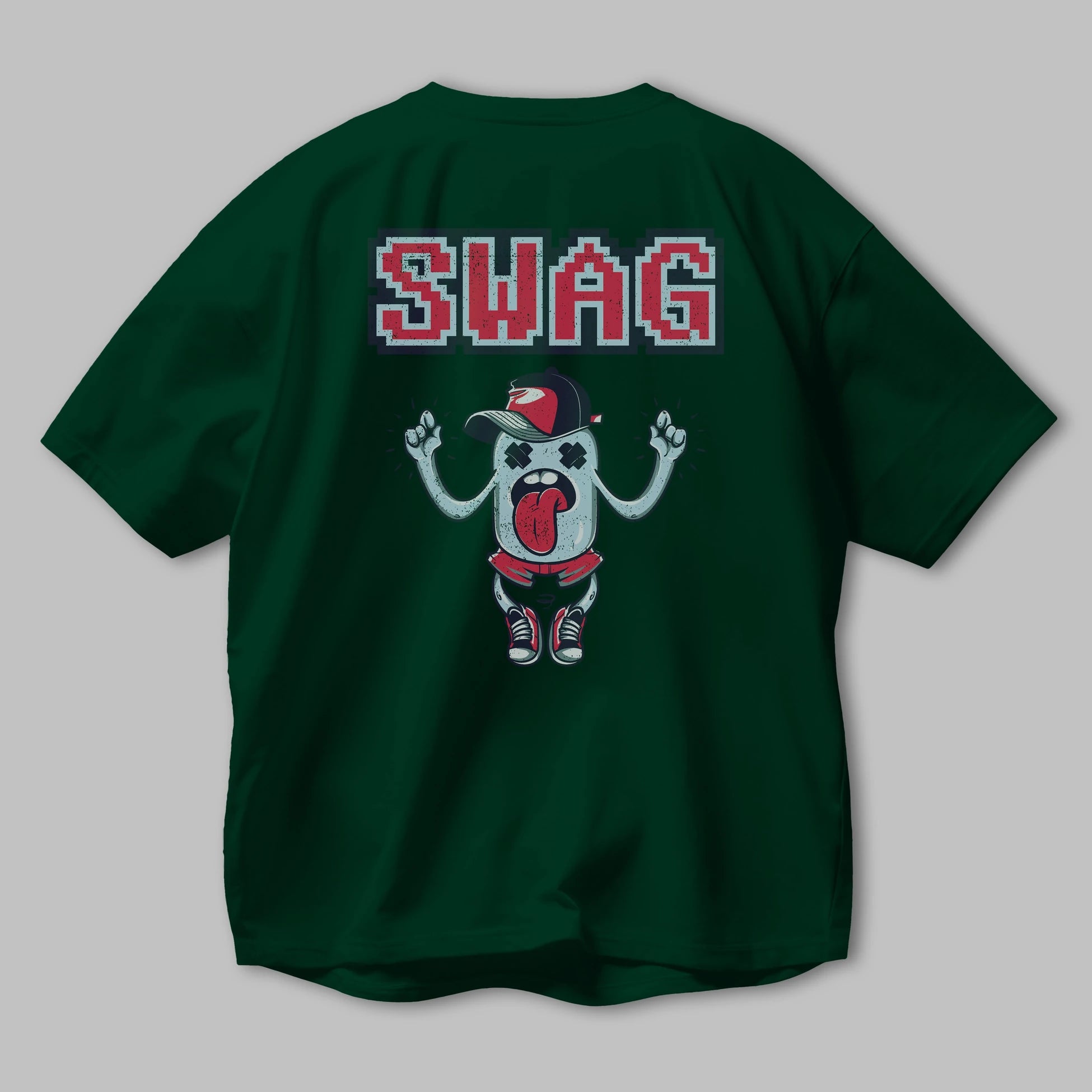Swag Arka Baskılı Oversize t-shirt Erkek Kadın Unisex