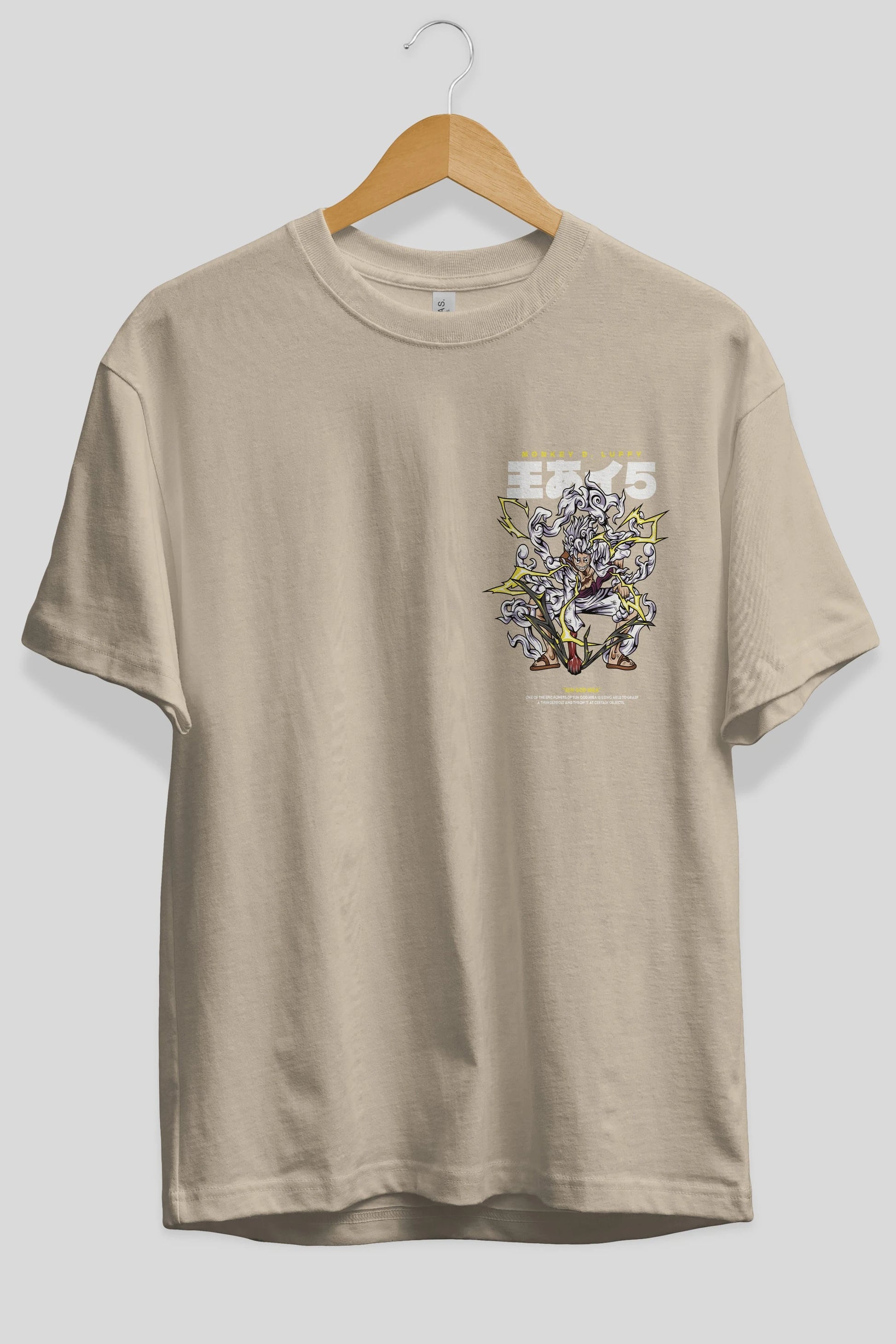 Monkey D. Luffy Ön Sol Baskılı Oversize t-shirt Erkek Kadın Unisex %100 Pamuk Bisiklet Yaka tişort