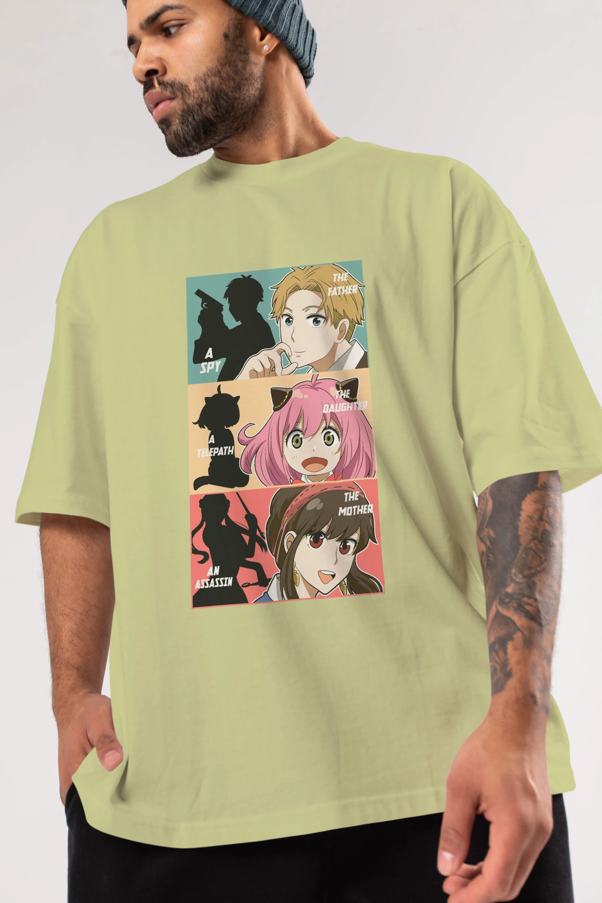 SPY X FAMILY Anime Ön Baskılı Oversize t-shirt %100 pamuk Erkek Kadın Unisex