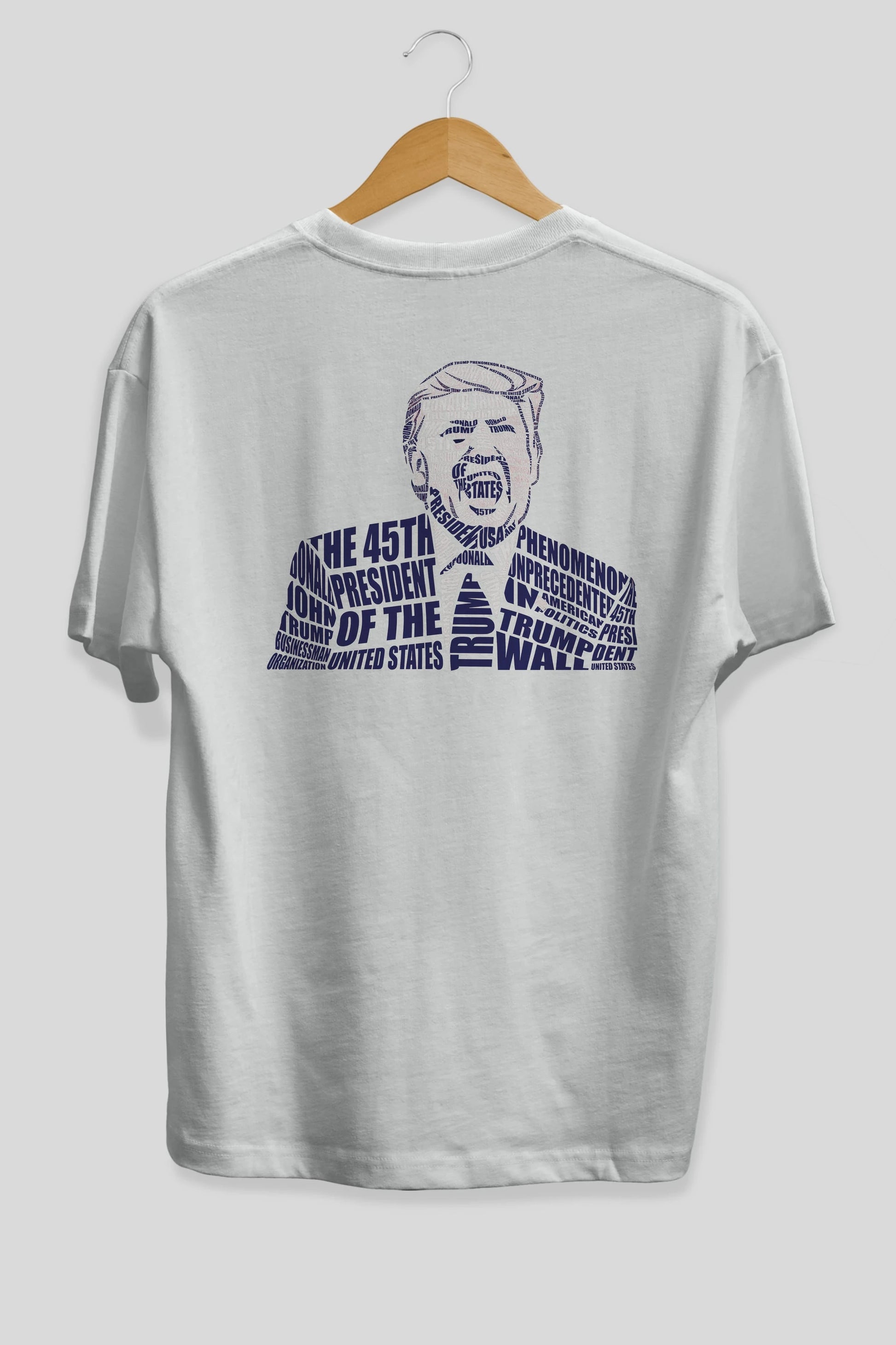 Trump Calligram Arka Baskılı Oversize t-shirt %100 pamuk Erkek Kadın Unisex