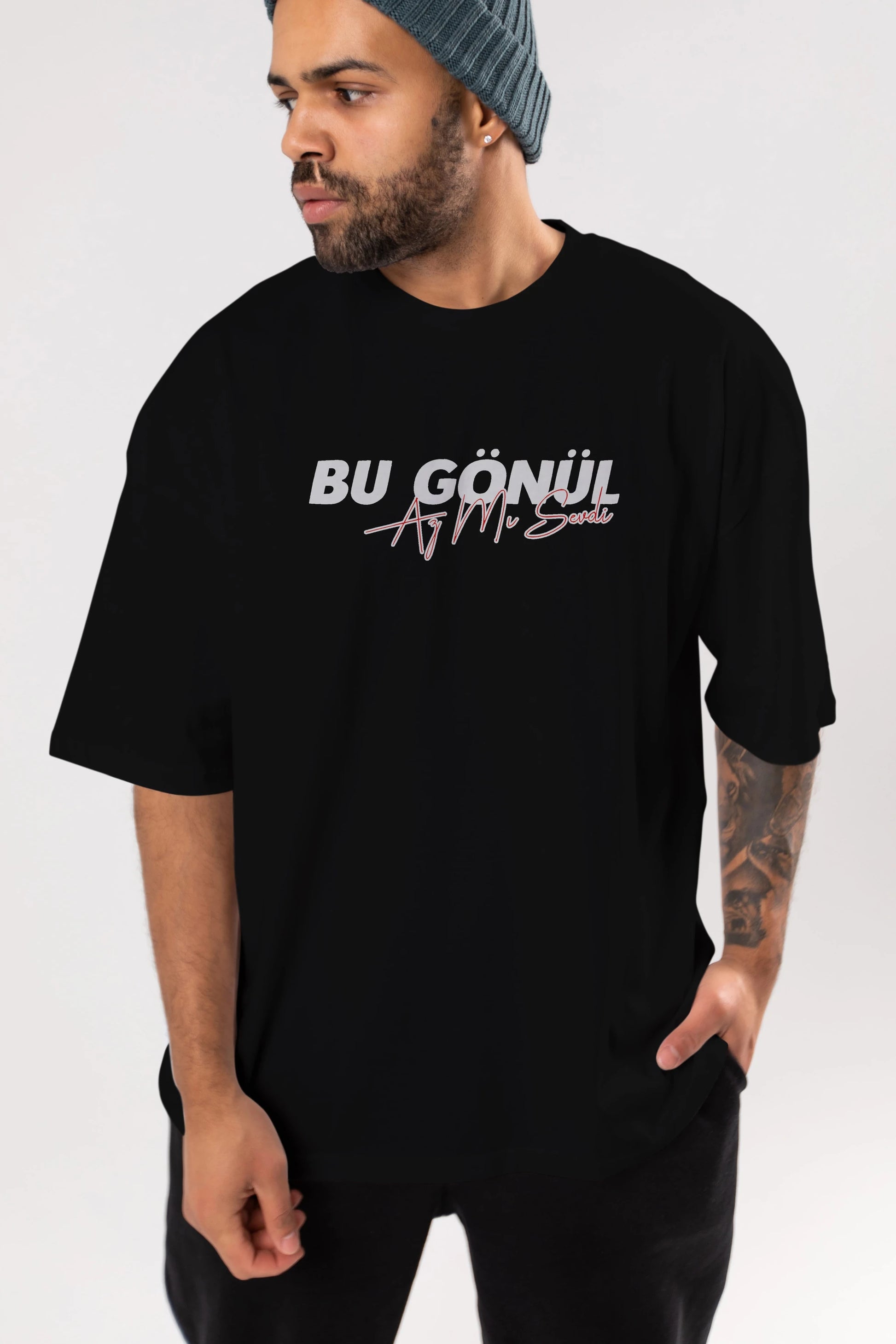 Bu Gönül Az Mı Sevdi Ön Baskılı Oversize t-shirt %100 pamuk Erkek Kadın Unisex