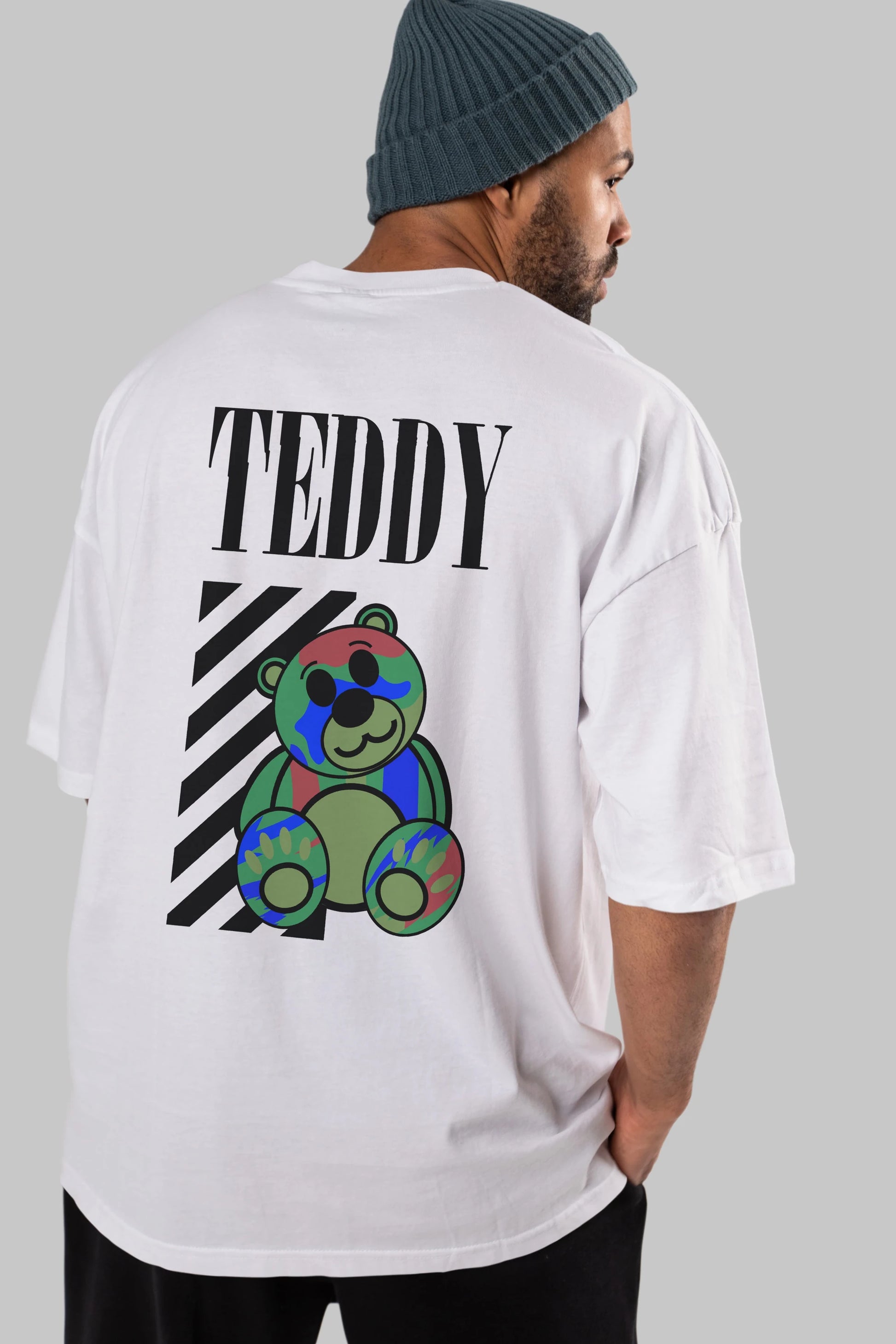 Teddy Bear 2 Arka Baskılı Oversize t-shirt Erkek Kadın Unisex