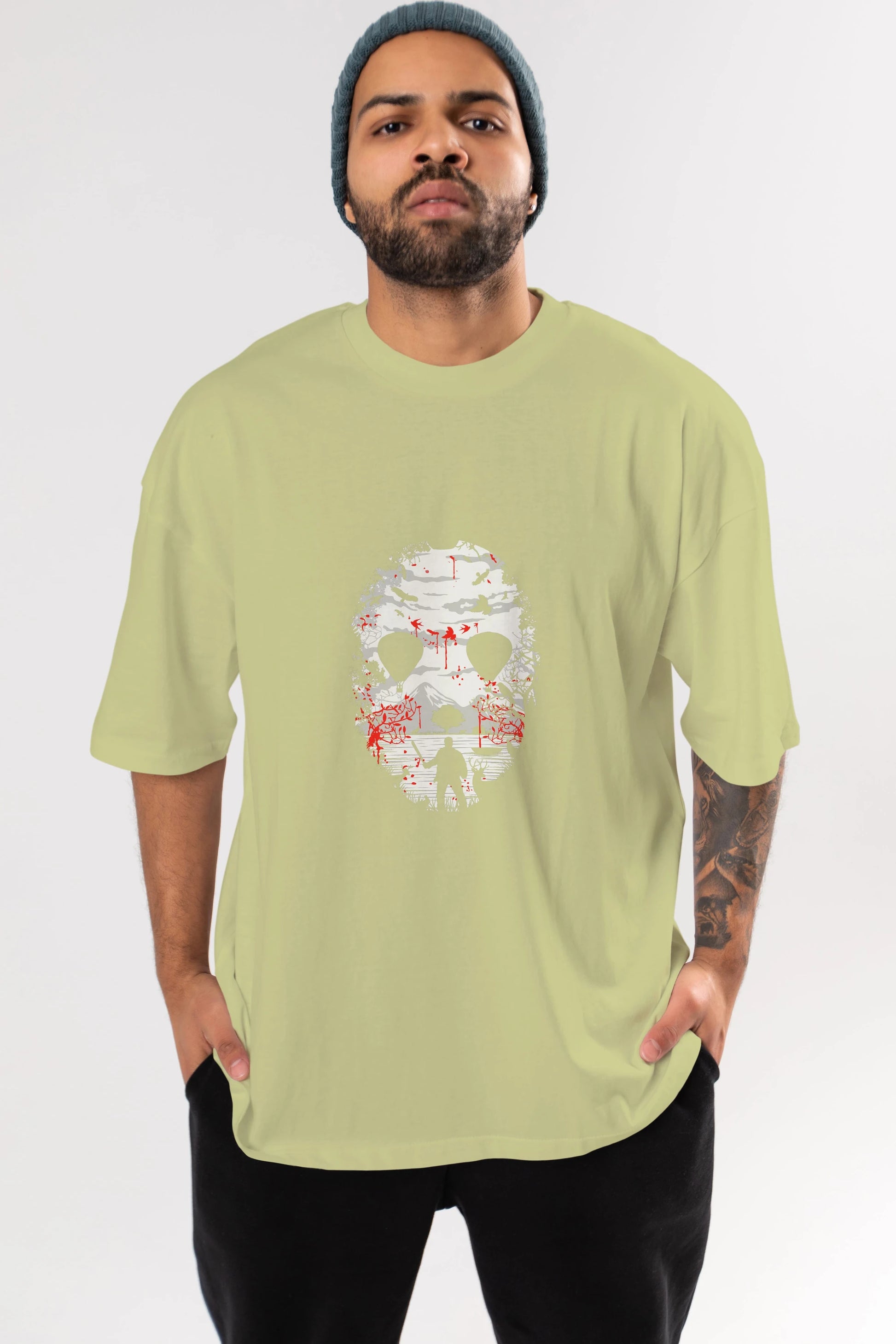 Crystal Lake Ön Baskılı Oversize t-shirt %100 pamuk Erkek Kadın Unisex