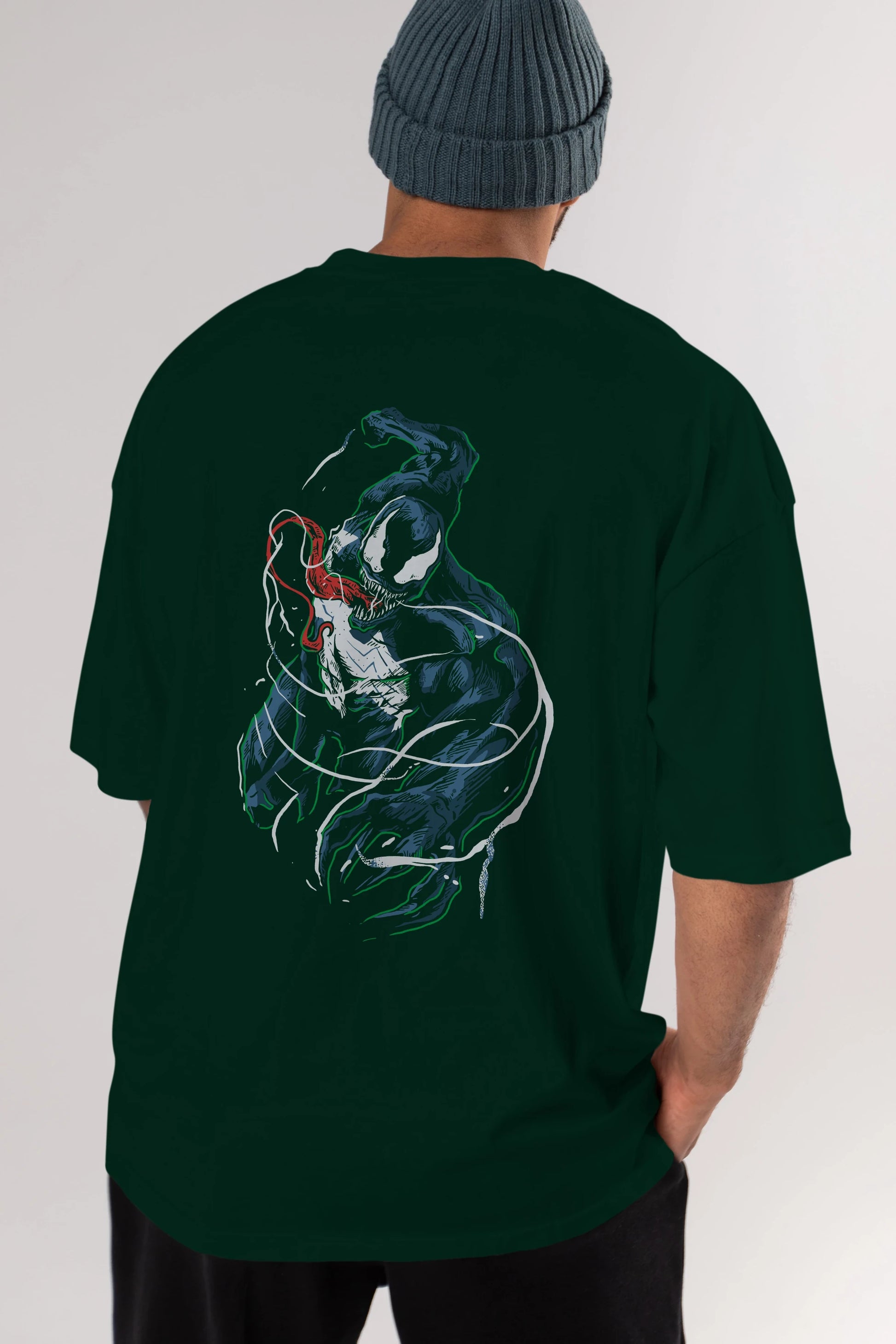 Venom (5) Arka Baskılı Oversize t-shirt Erkek Kadın Unisex %100 Pamuk Bisiklet Yaka tişort