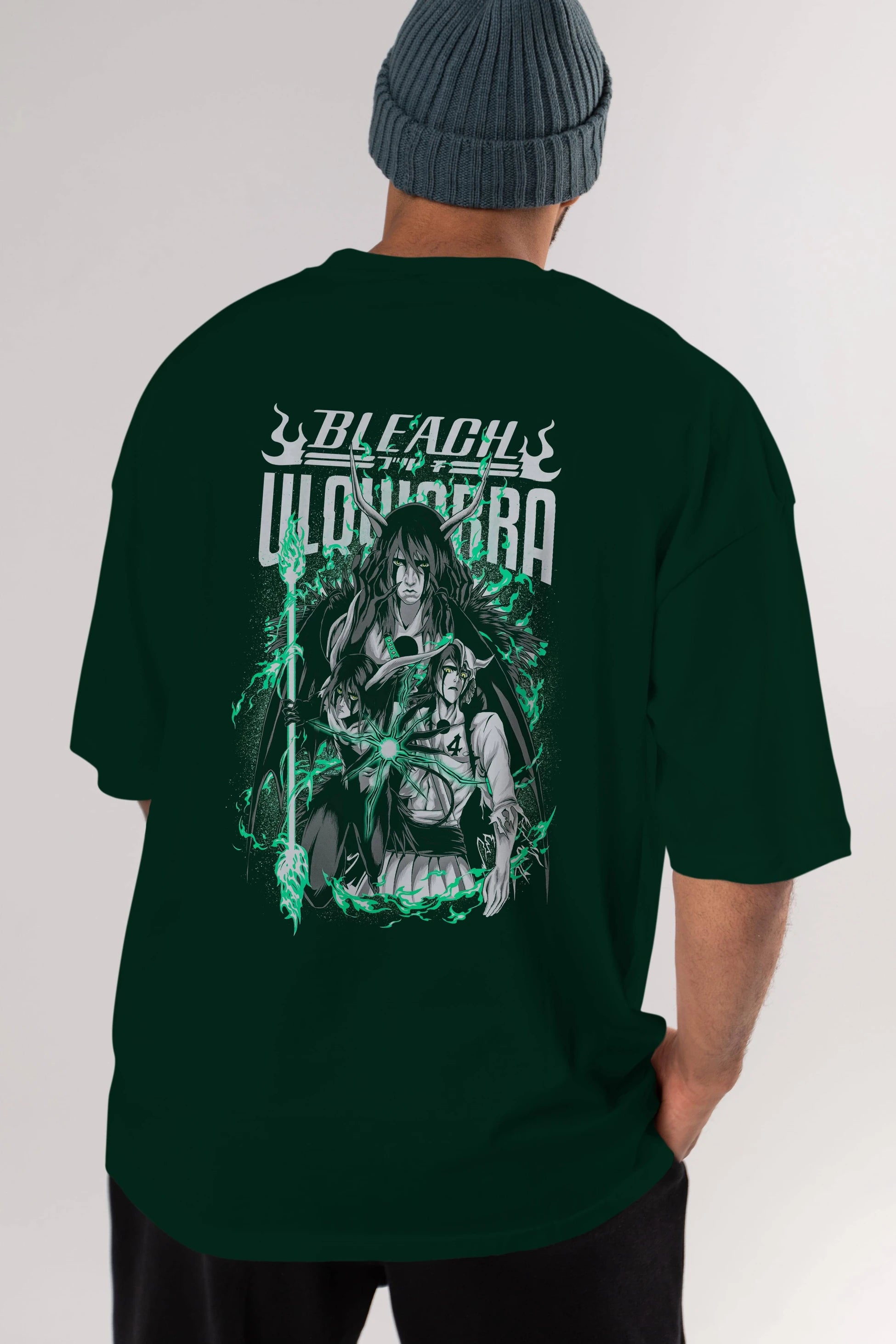 BLEACH(ULQUIARRA) Anime Arka Baskılı Oversize t-shirt Erkek Kadın Unisex