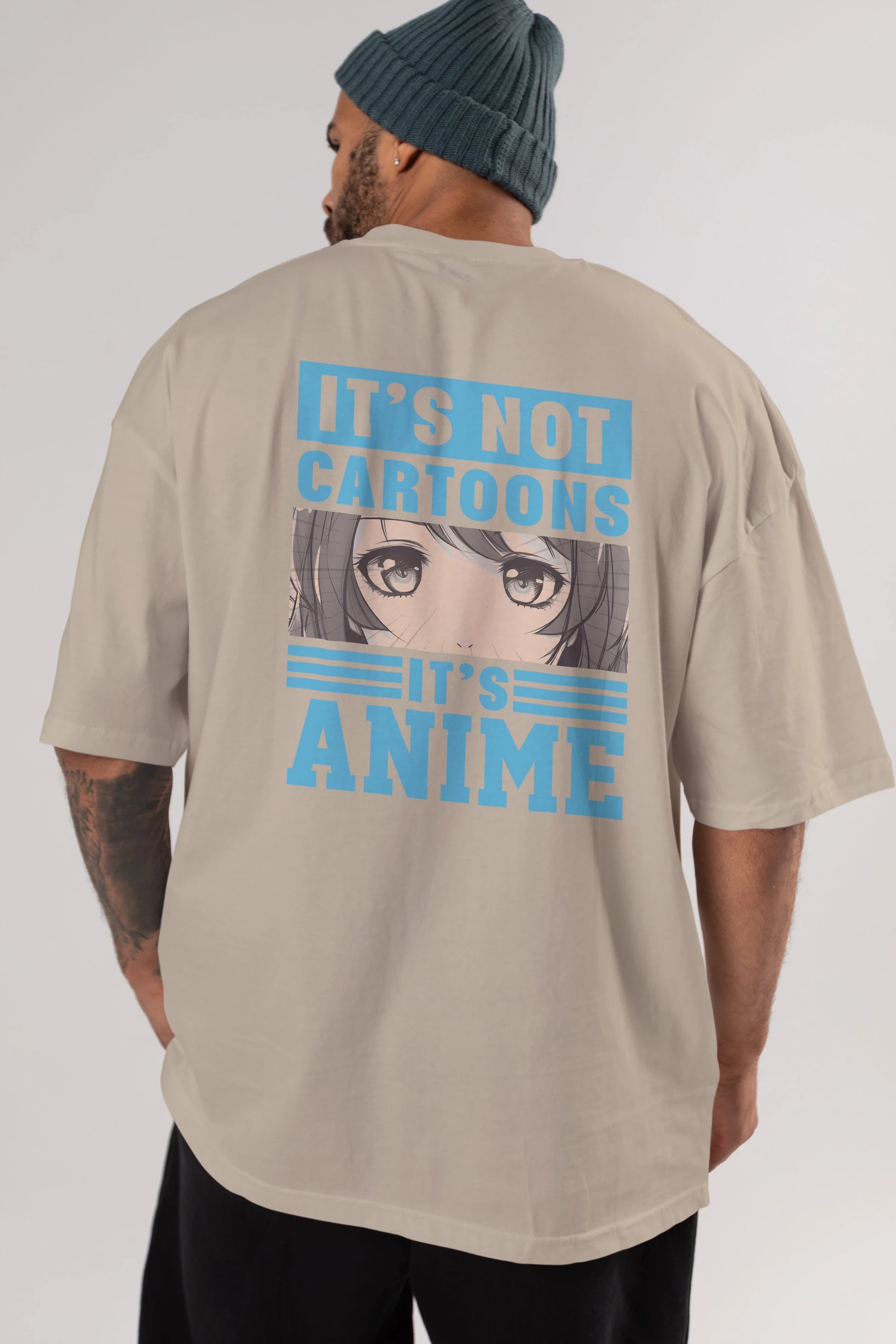Its Anime Anime Arka Baskılı Oversize t-shirt Erkek Kadın Unisex %100 pamuk tişort