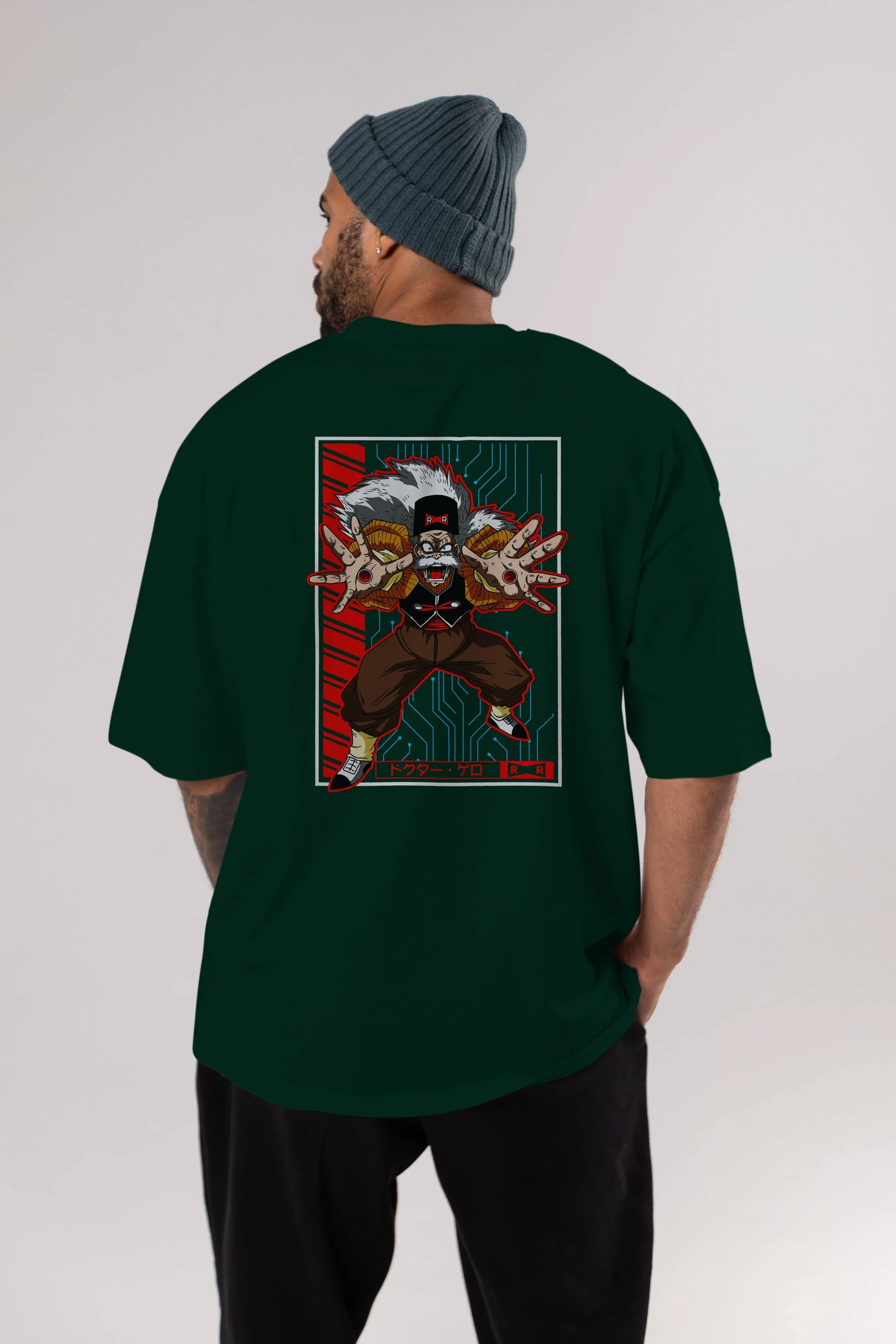 DragonBall DrMakigero Anime Arka Baskılı Oversize t-shirt Erkek Kadın Unisex